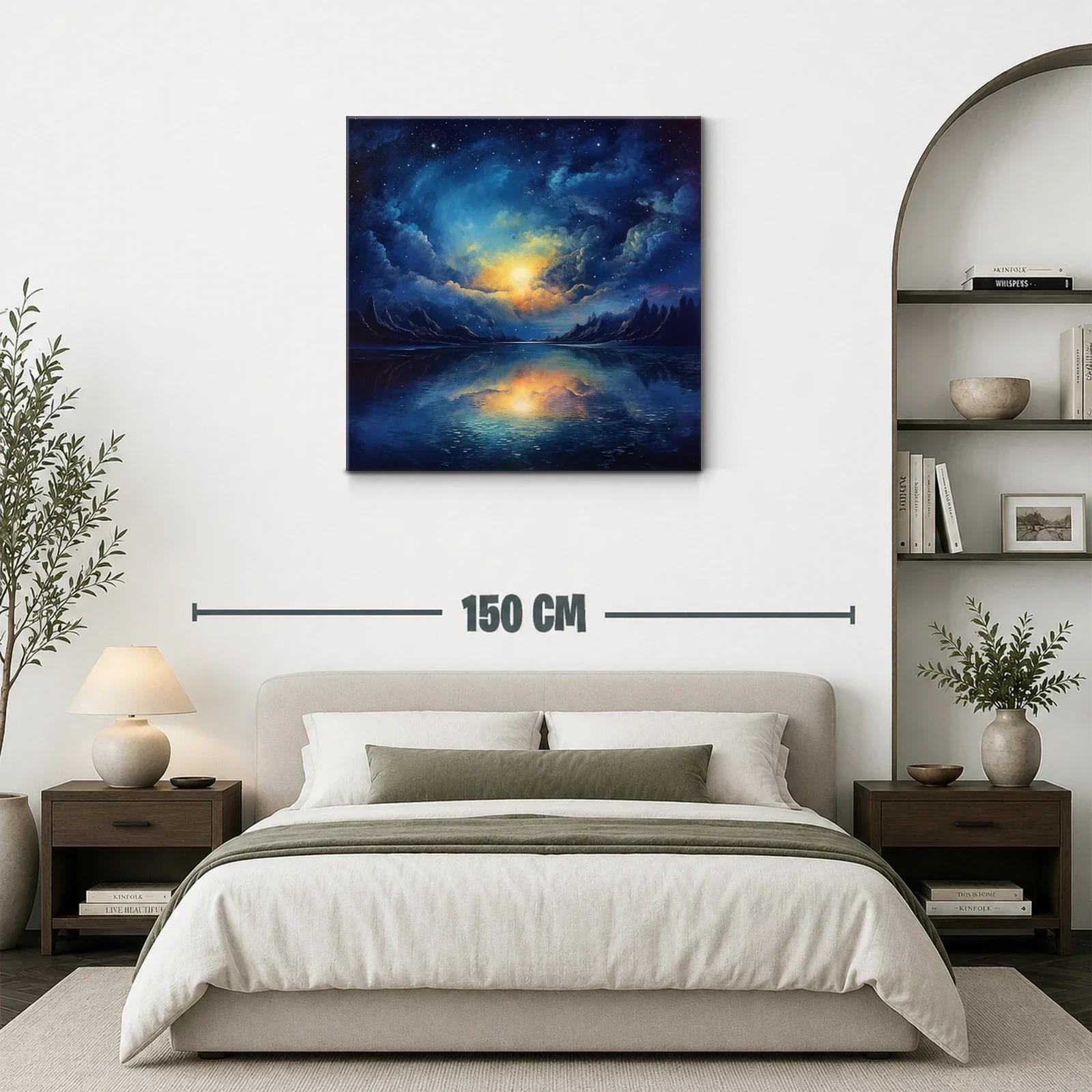 Paisaje celestial con reflejo en agua bajo cielo estrellado — miniatura 3