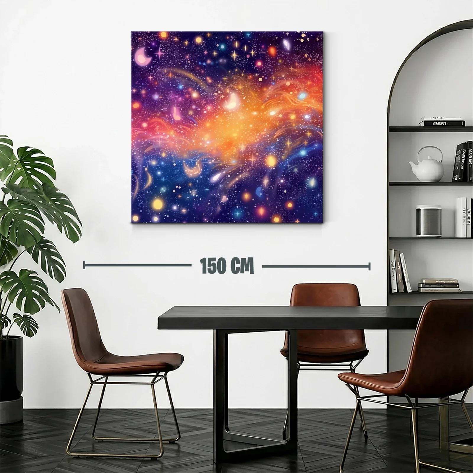 Cuadro Universo Abstracto con Estrellas y Luz Vibrante — miniatura 2