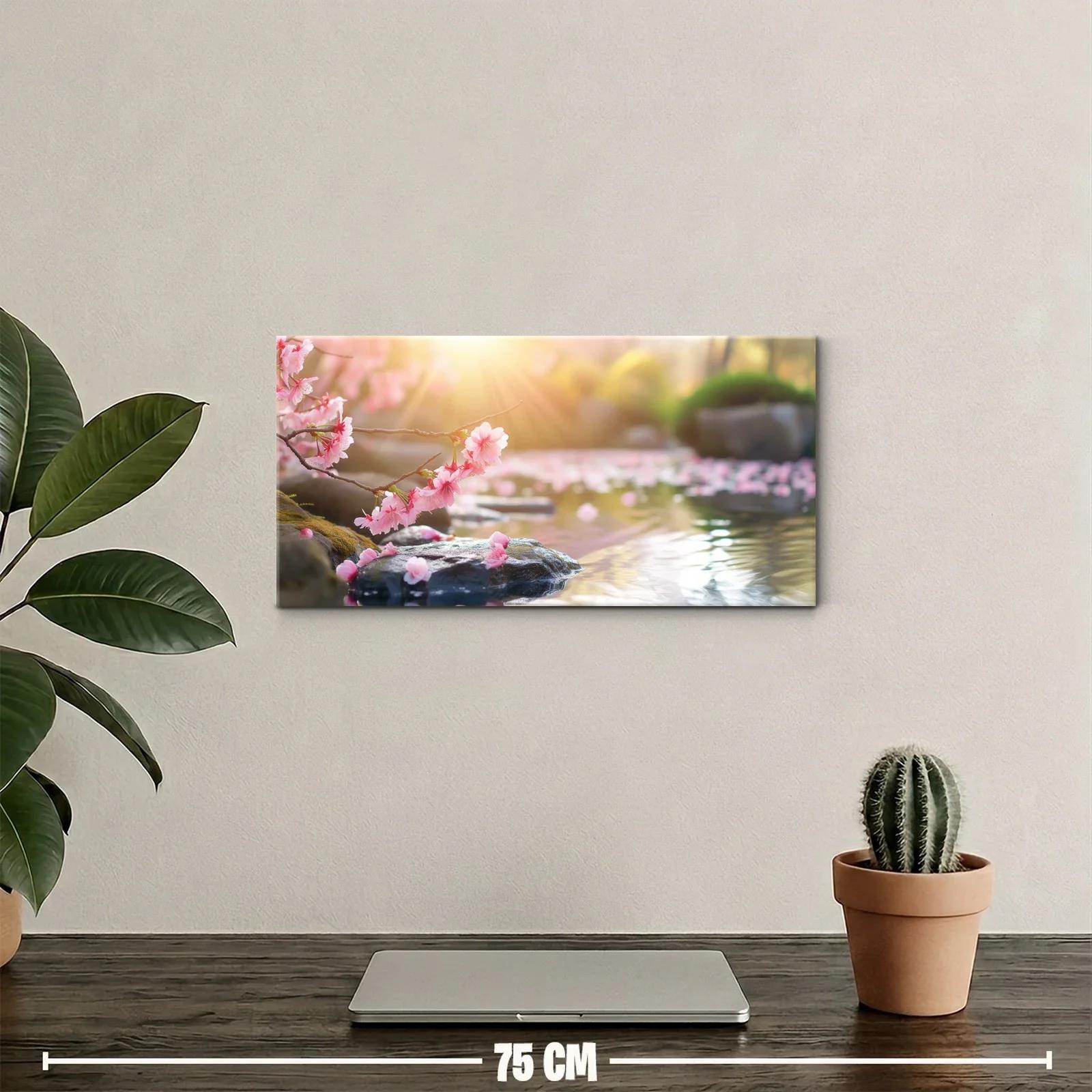 Cuadro flores de cerezo sobre estanque — miniatura 2