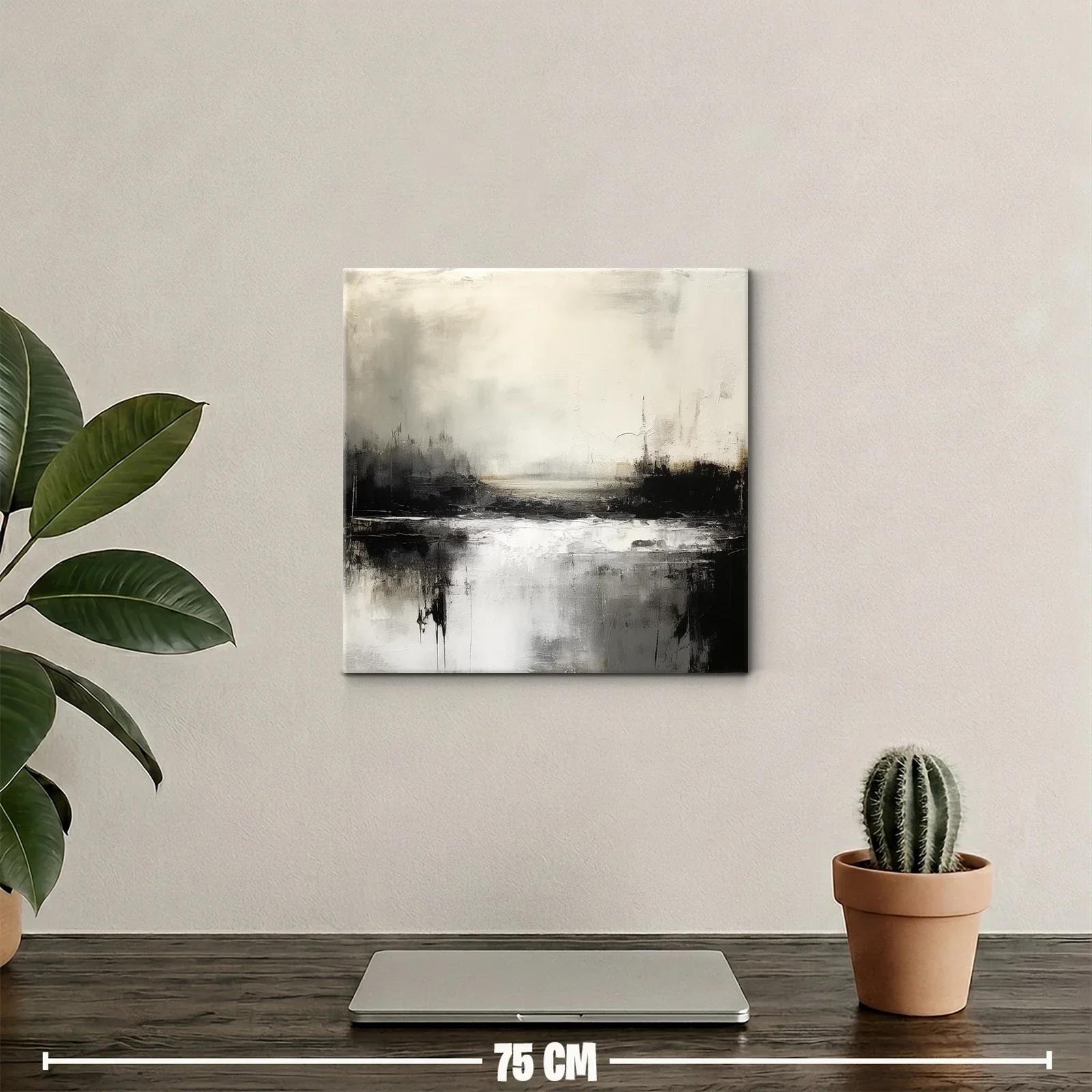 Paisaje abstracto en tonos neutros y contrastes intensos — miniatura 2