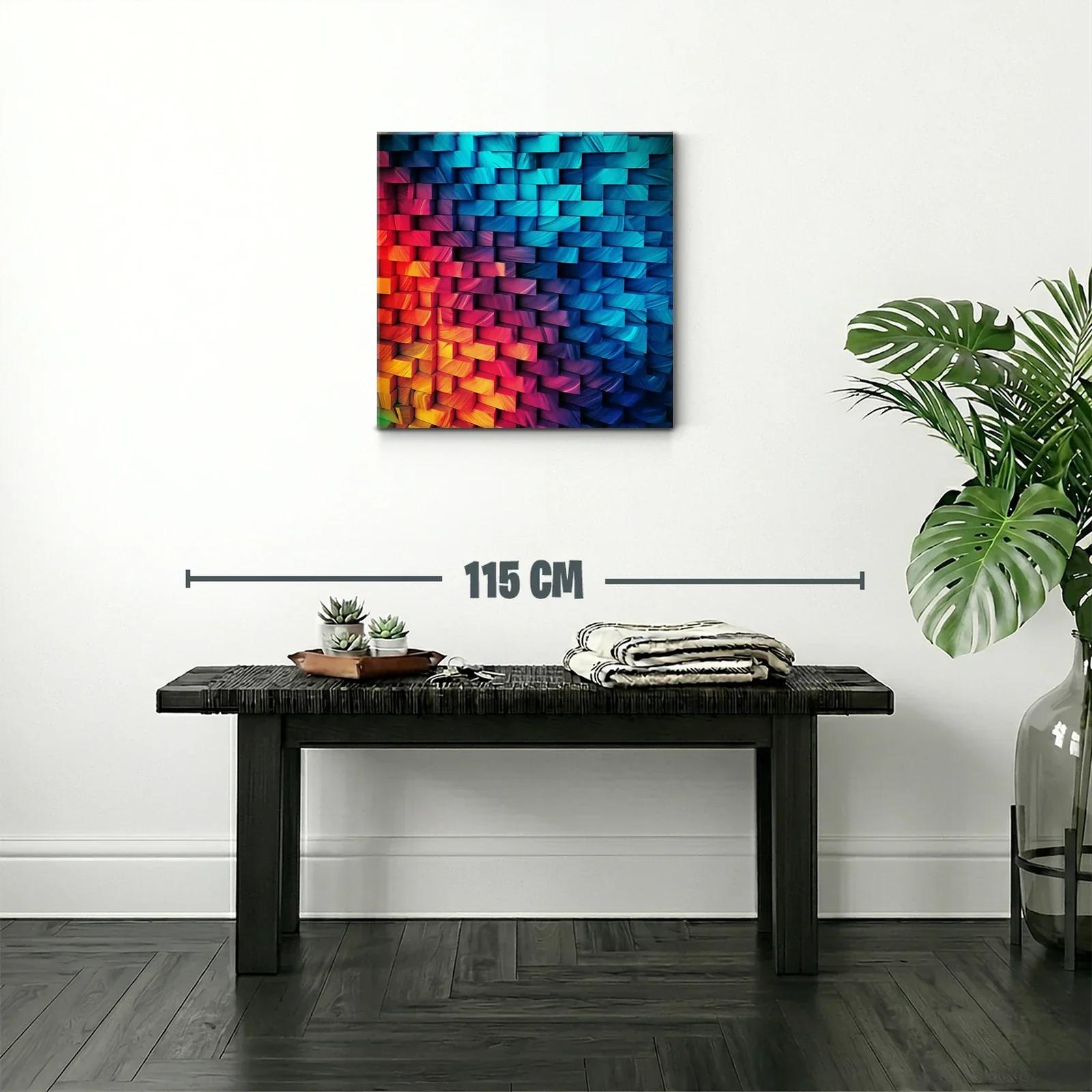 Composición abstracta de bloques en tonos vibrantes — miniatura 2