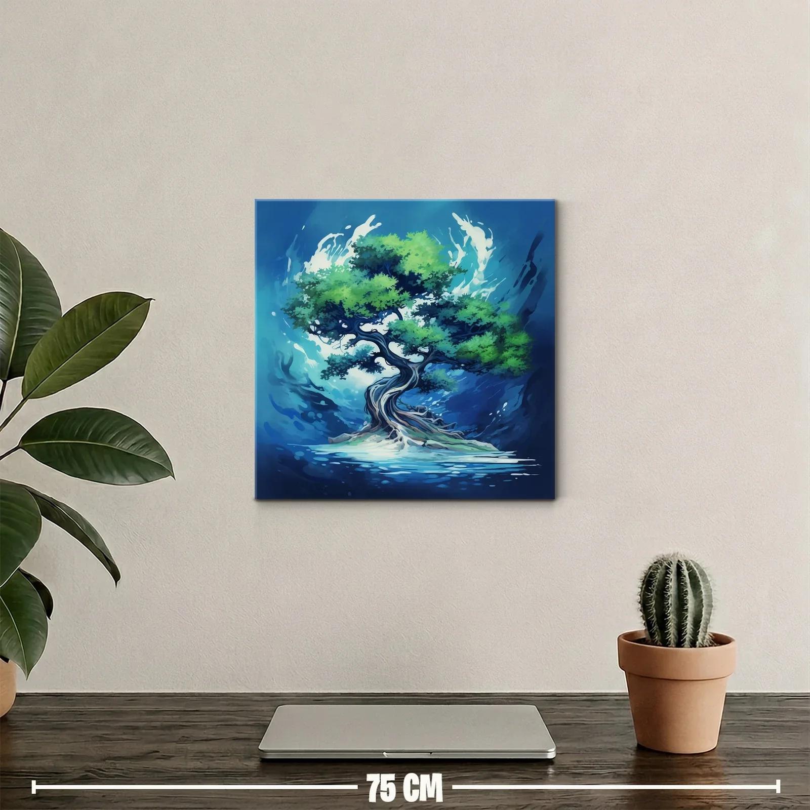 Árbol luminoso en vibrantes tonos azules y verdes — miniatura 2