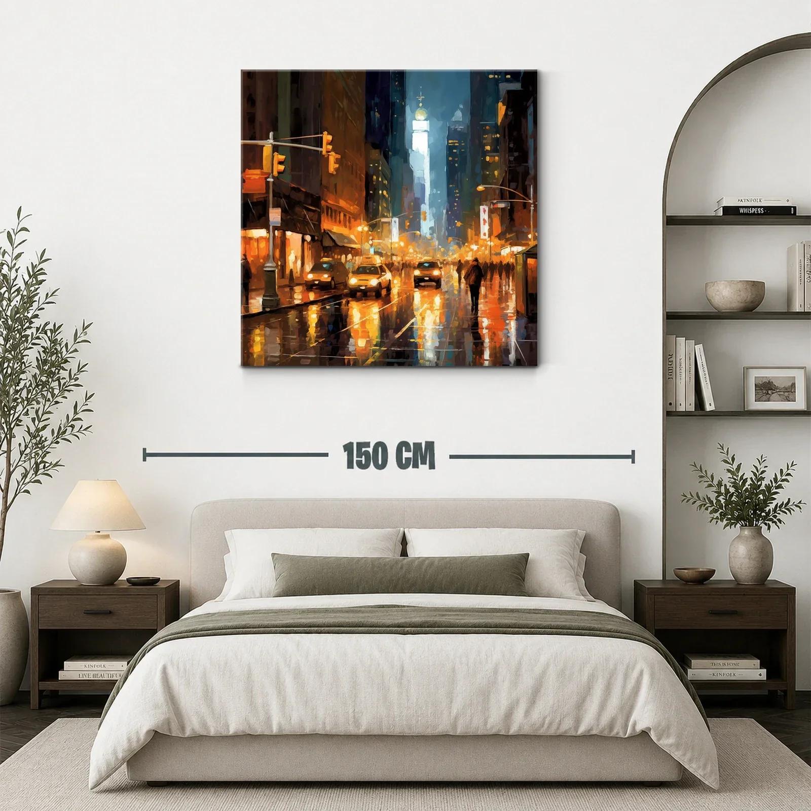 Atardecer vibrante en ciudad reflejada en lluvia urbana — miniatura 3