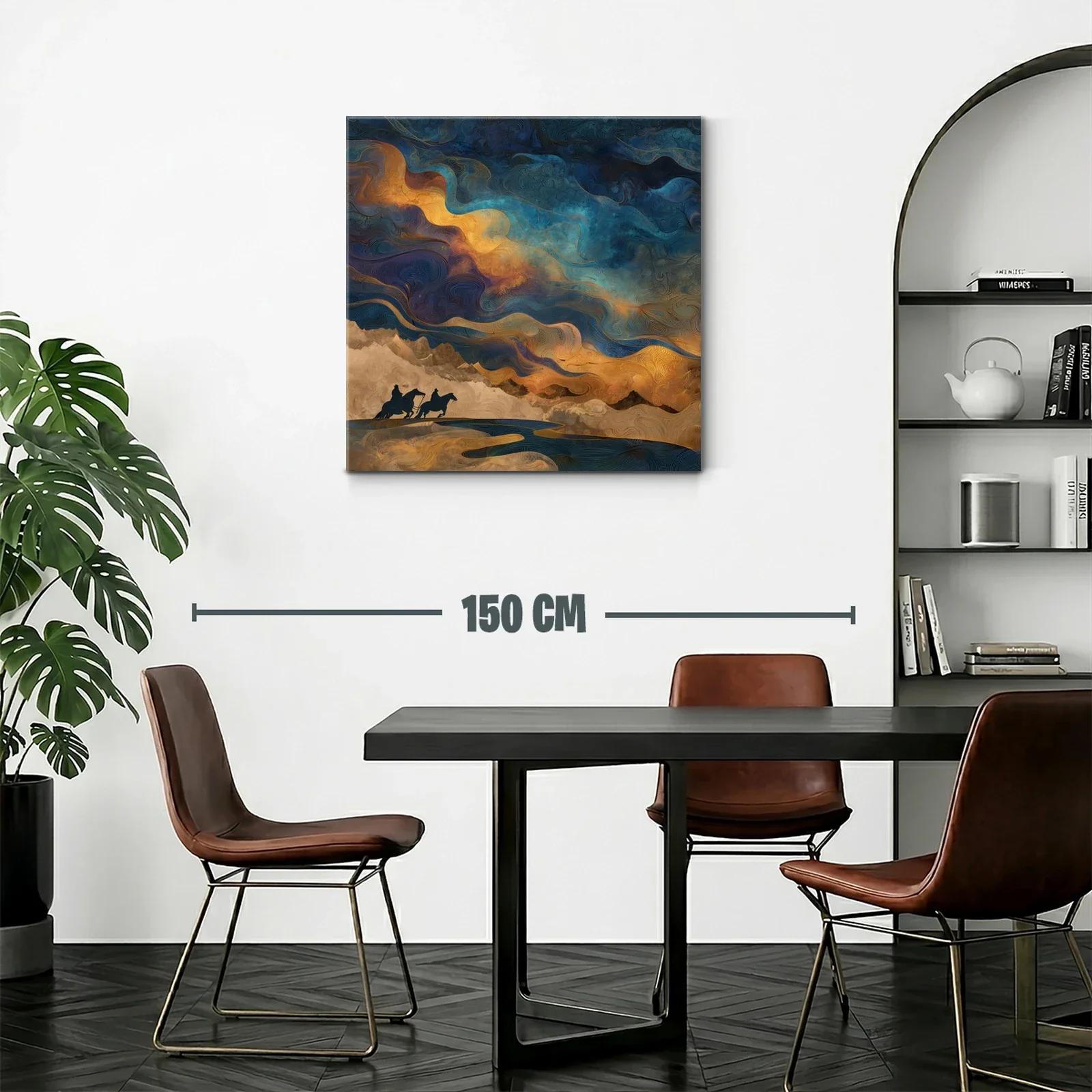 Paisaje onírico con jinetes bajo un cielo vibrante — miniatura 2