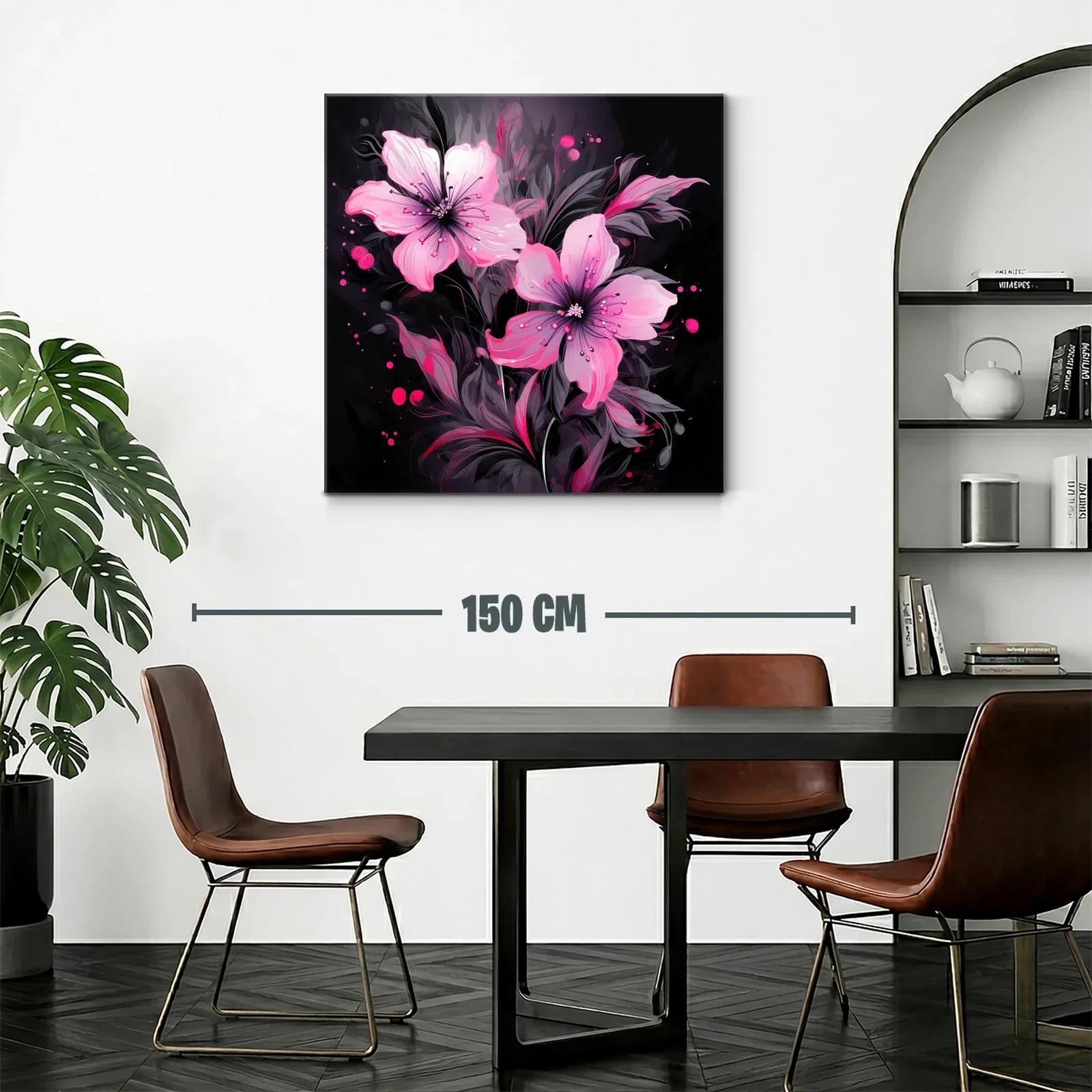 Elegancia floral en tonos rosa sobre fondo oscuro — miniatura 2