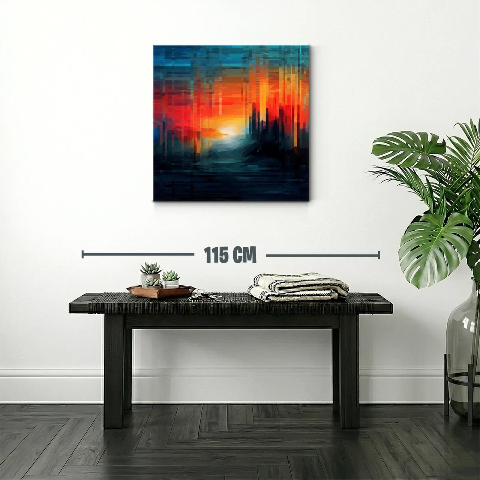 Atardecer abstracto con tonos cálidos y fríos vibrantes — miniatura 2