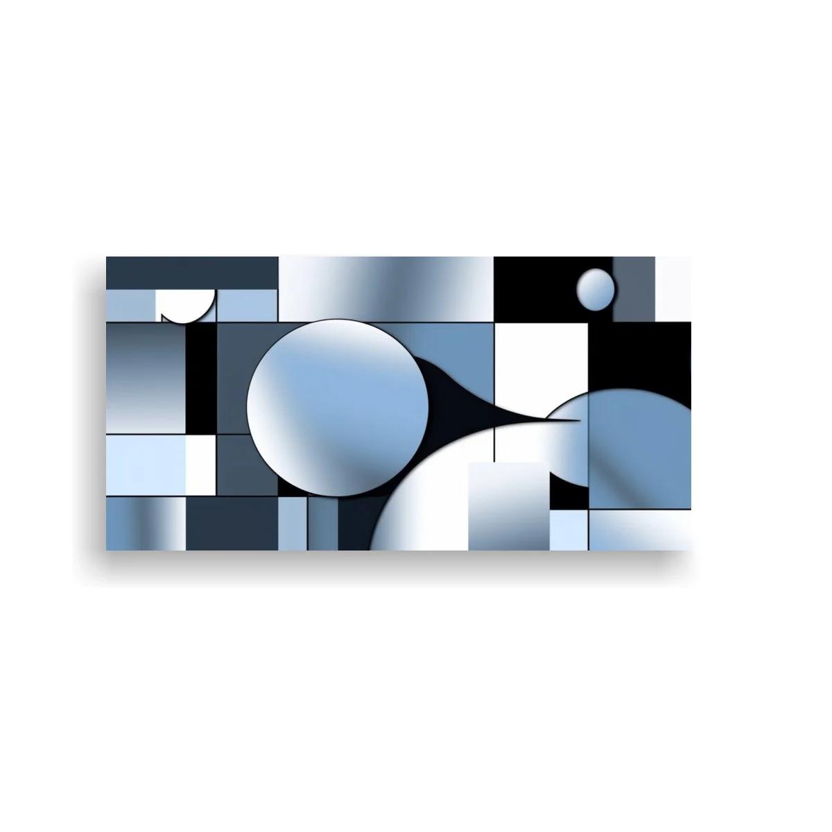Cuadro composición geométrica abstracta con círculos recortados