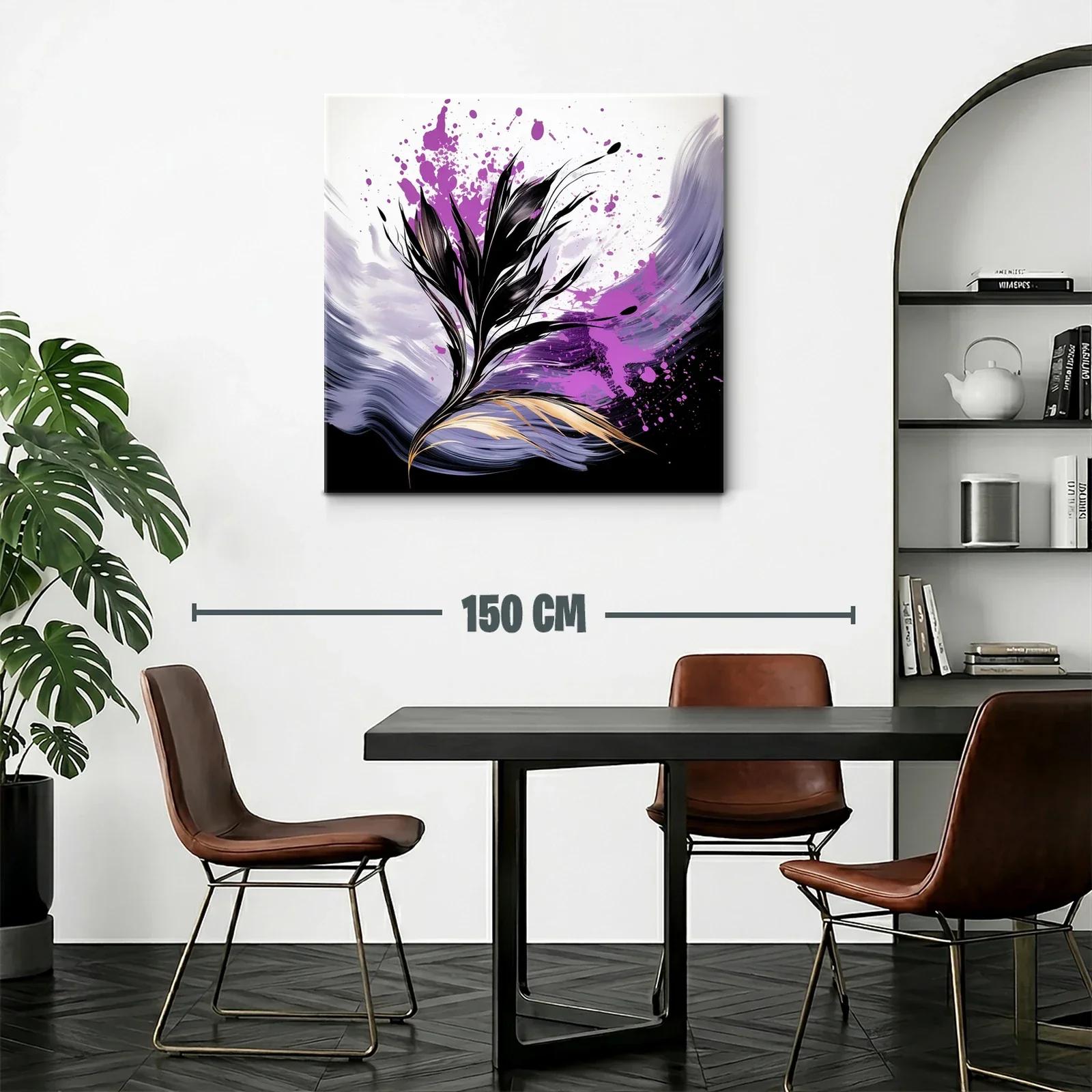 Elegancia floral con dinamismo en tonos púrpura y negro — miniatura 2