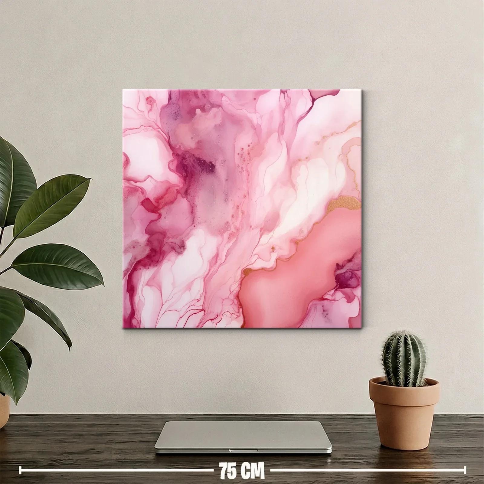 Abstracto fluido en tonos rosas con toques dorados suaves — miniatura 2