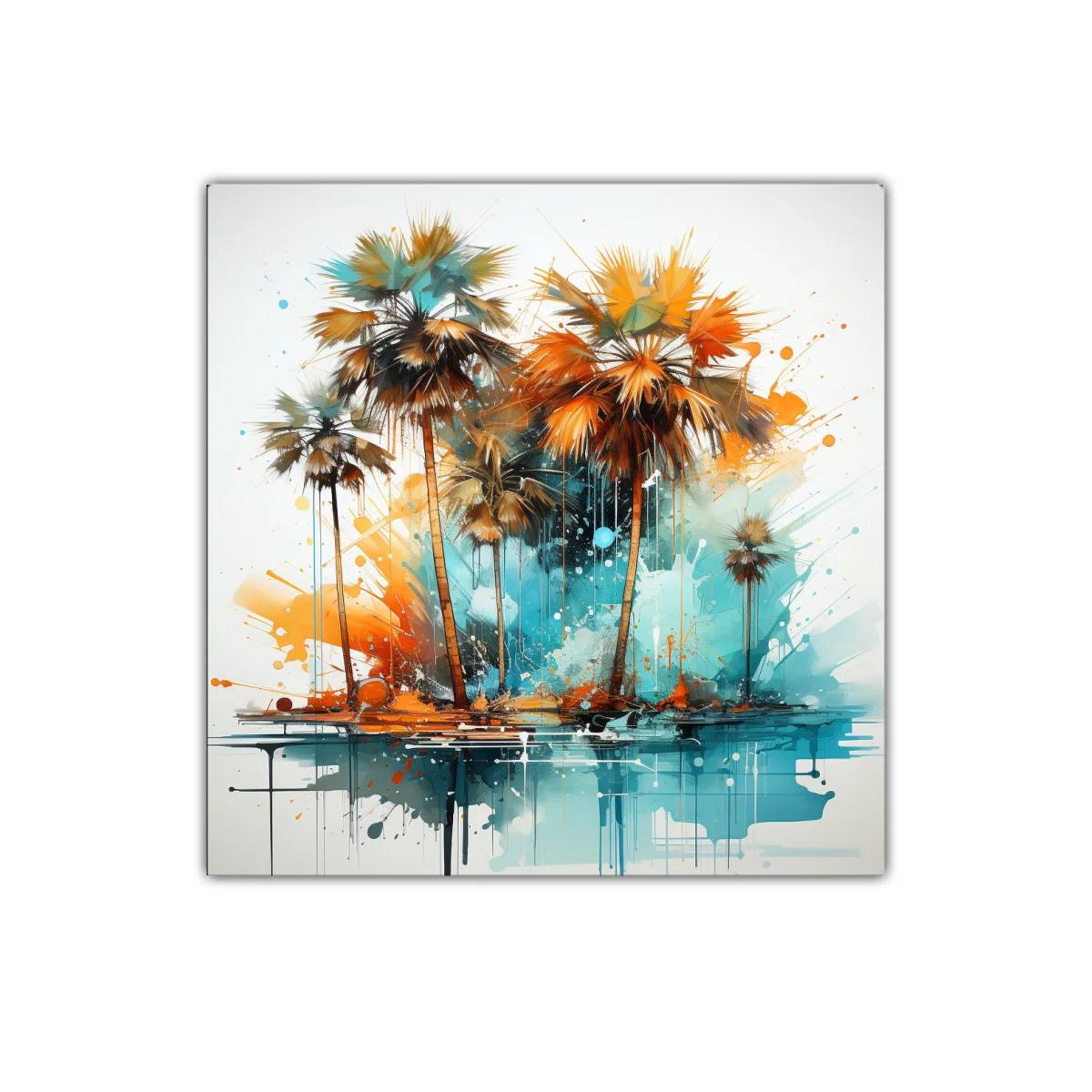 Palmeras vibrantes con tonos cálidos y acuarelados — imagen principal