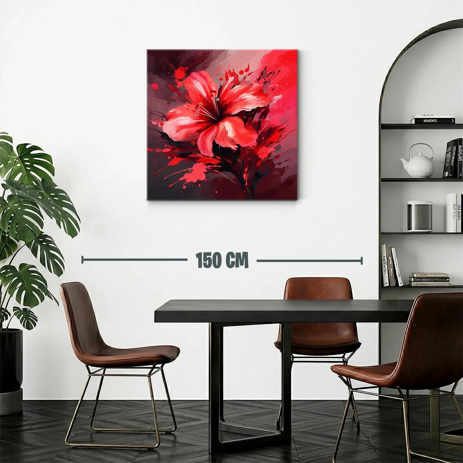 Flor vibrante en tonos rojos y negros vivo — miniatura 2