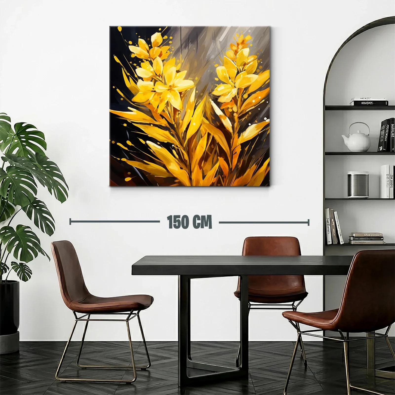 Brillante Cuadro Floral en Tono Amarillo Luminoso — miniatura 2