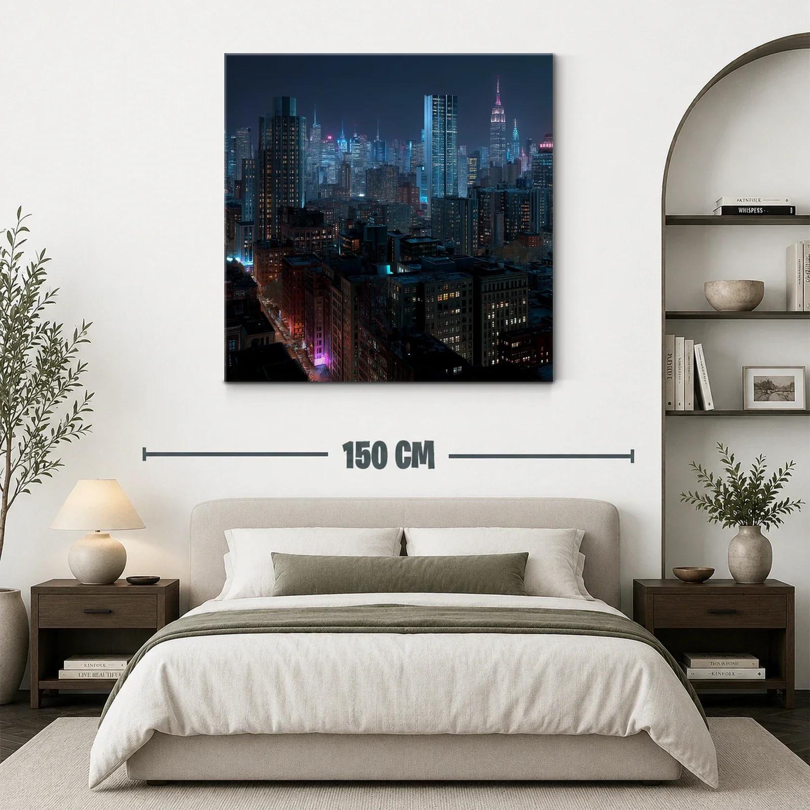 Panorámica nocturna de ciudad iluminada y vibrante — miniatura 3