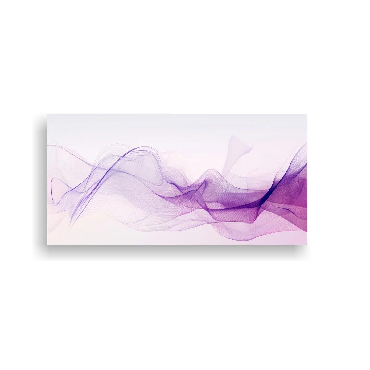 Cuadro ondas de humo morado con trazos fluidos