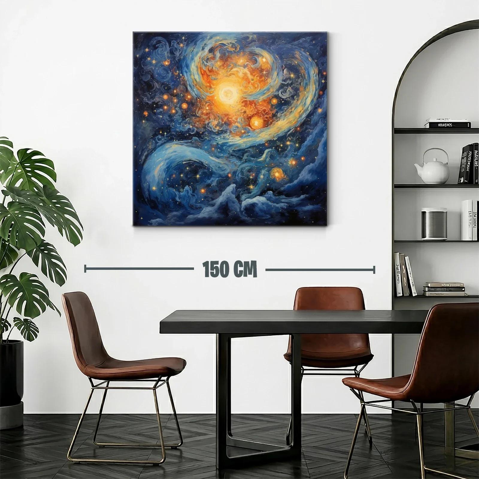 Cuadro galaxia vibrante con luz y movimiento celestial — miniatura 2