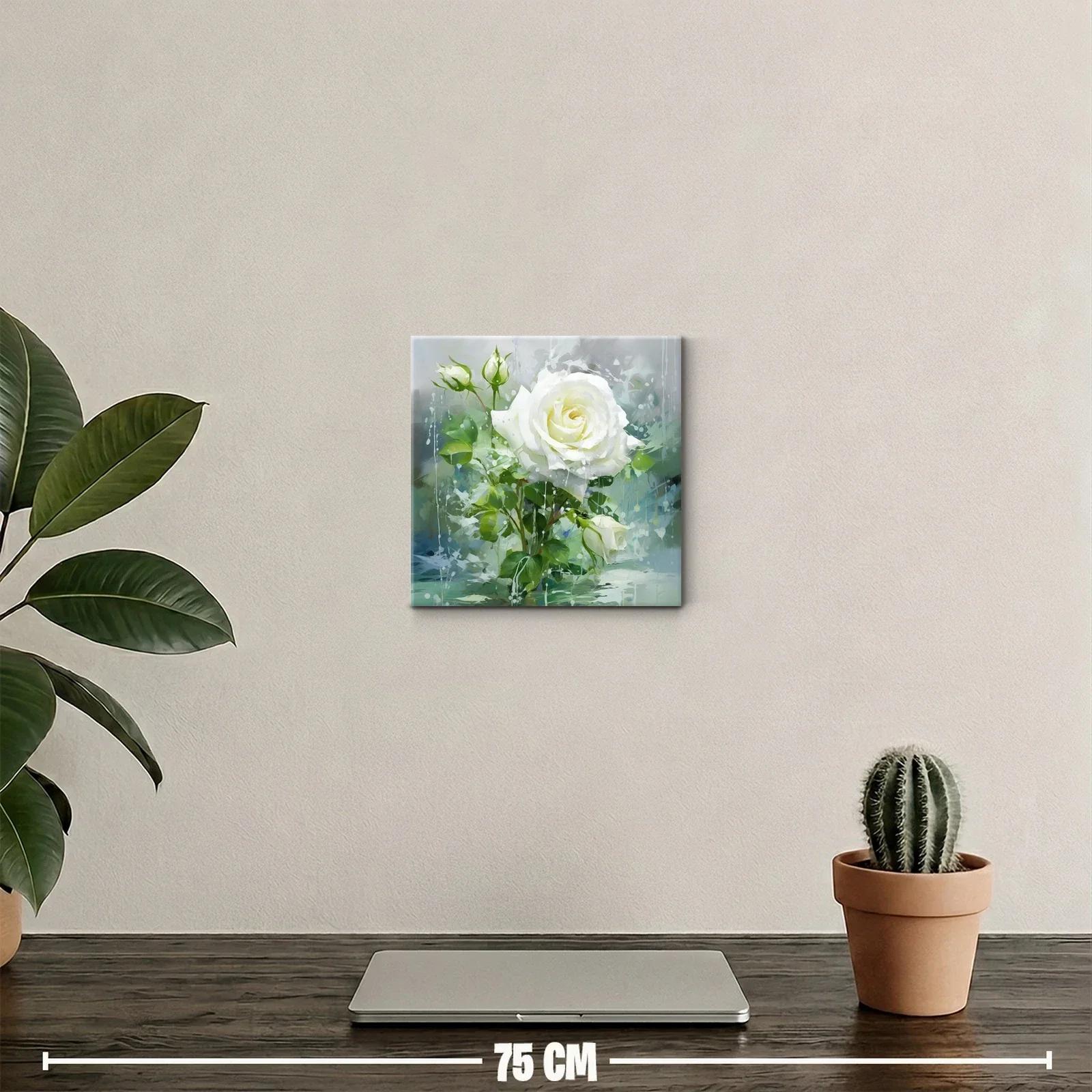 Rosa blanca en delicado encuadre de naturaleza serena — miniatura 2