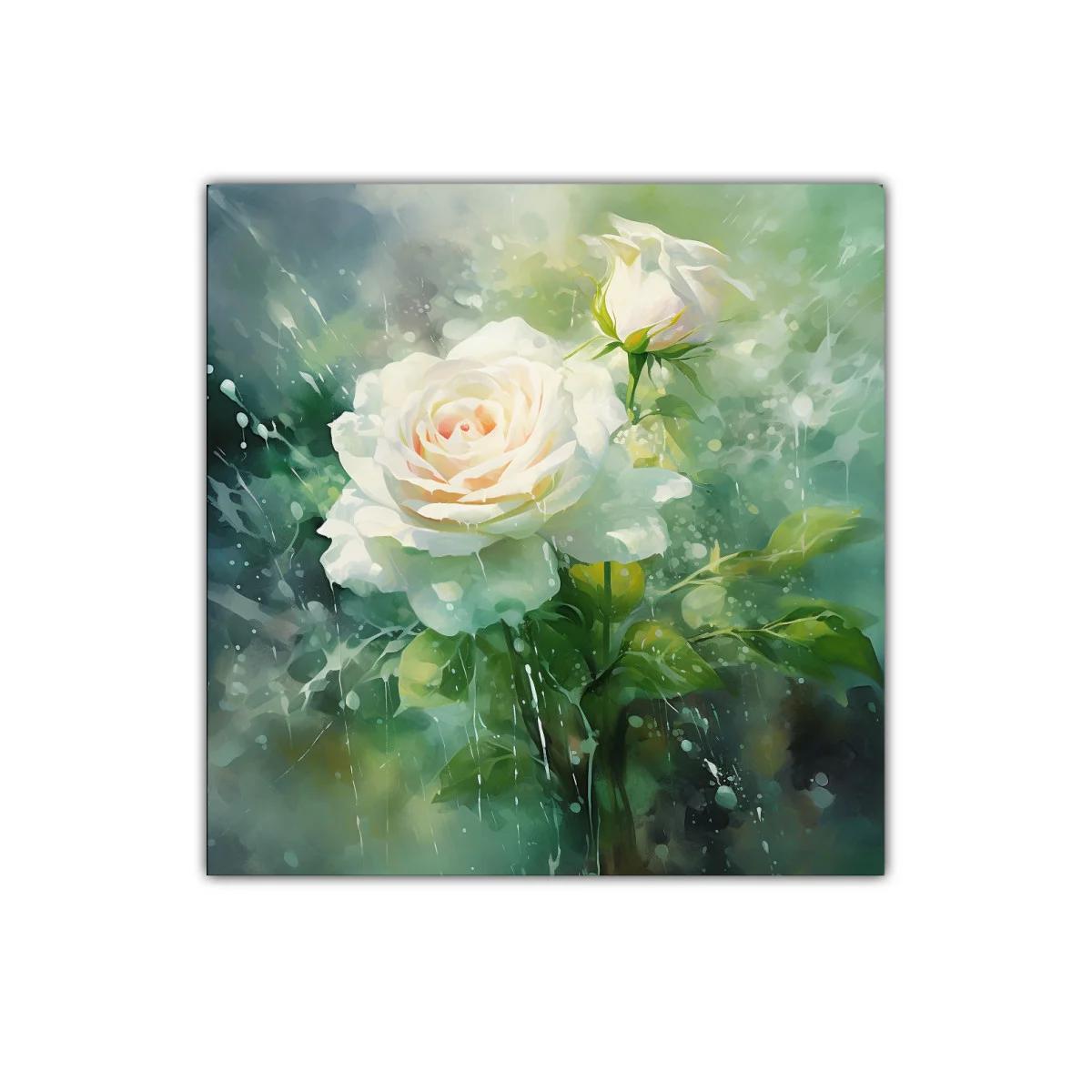 Elegancia natural de rosas blancas en tonos suaves y verdes — imagen principal