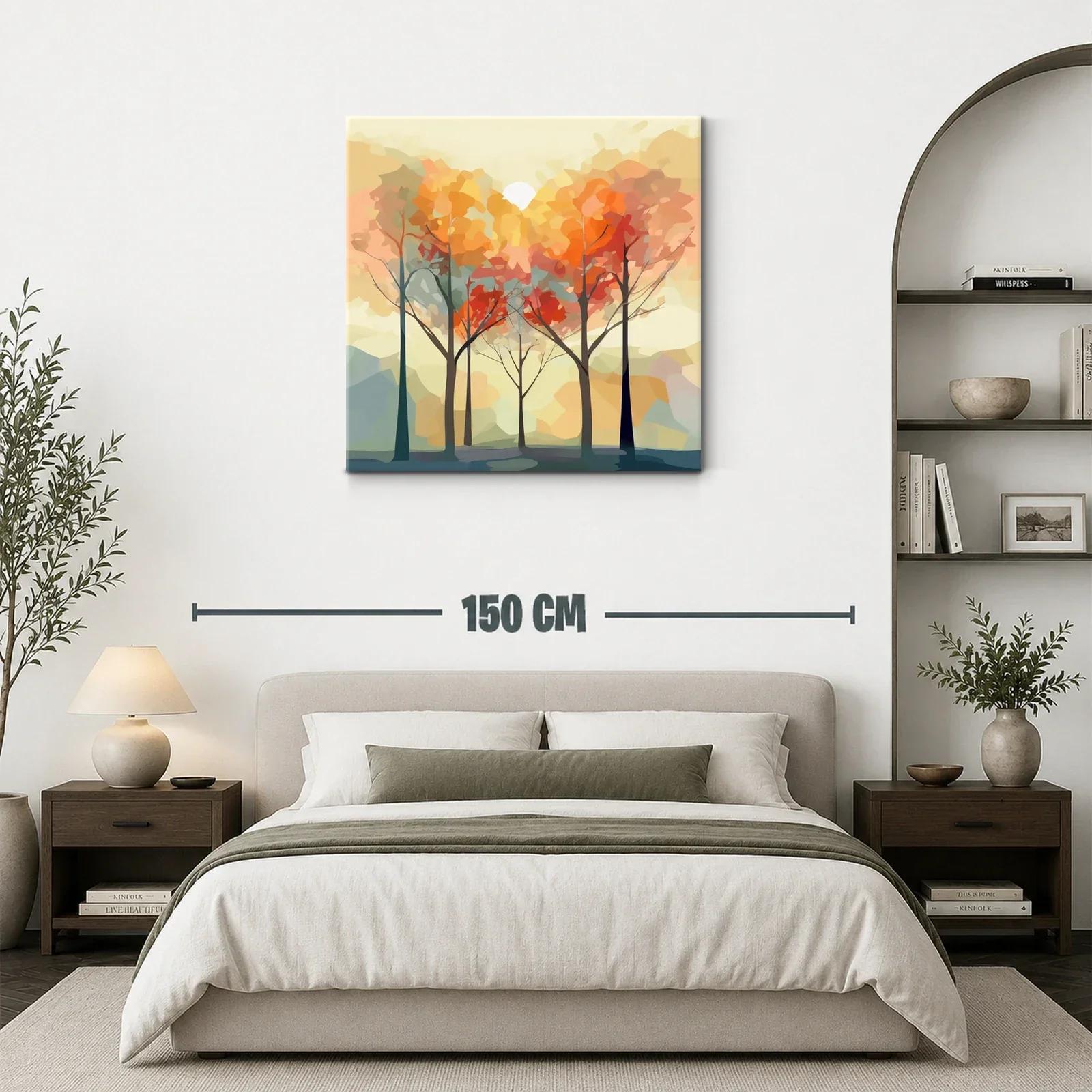 Bosque abstracto con tonos cálidos de otoño — miniatura 3