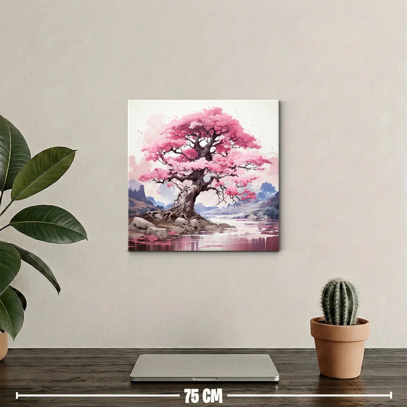 Impresionante árbol de flores rosas en paisaje sereno — miniatura 2