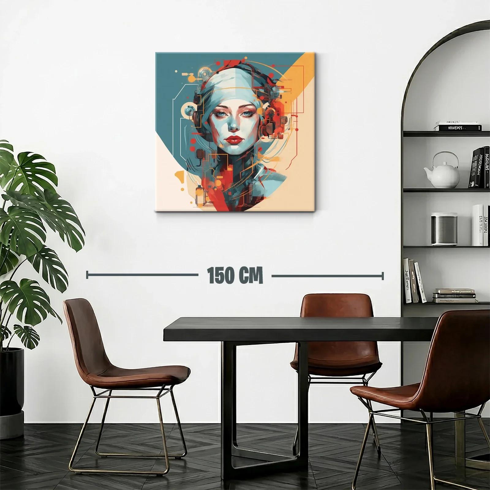 Retrato moderno con paleta vibrante y detalles futuristas — miniatura 2