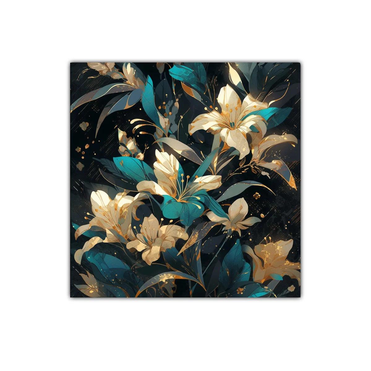 Elegancia natural de lirios en tonos oscuros y dorados — imagen principal