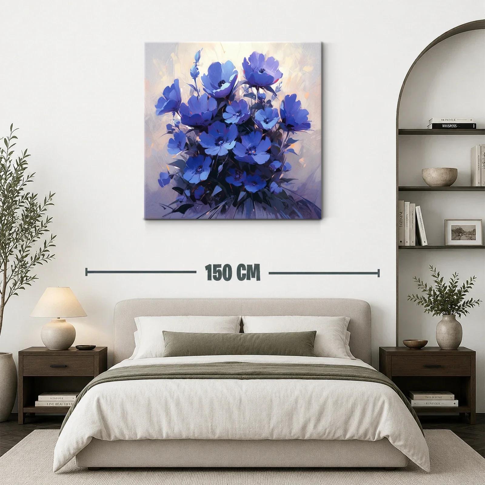 Ramo de flores azules con fondo suave y delicado — miniatura 3