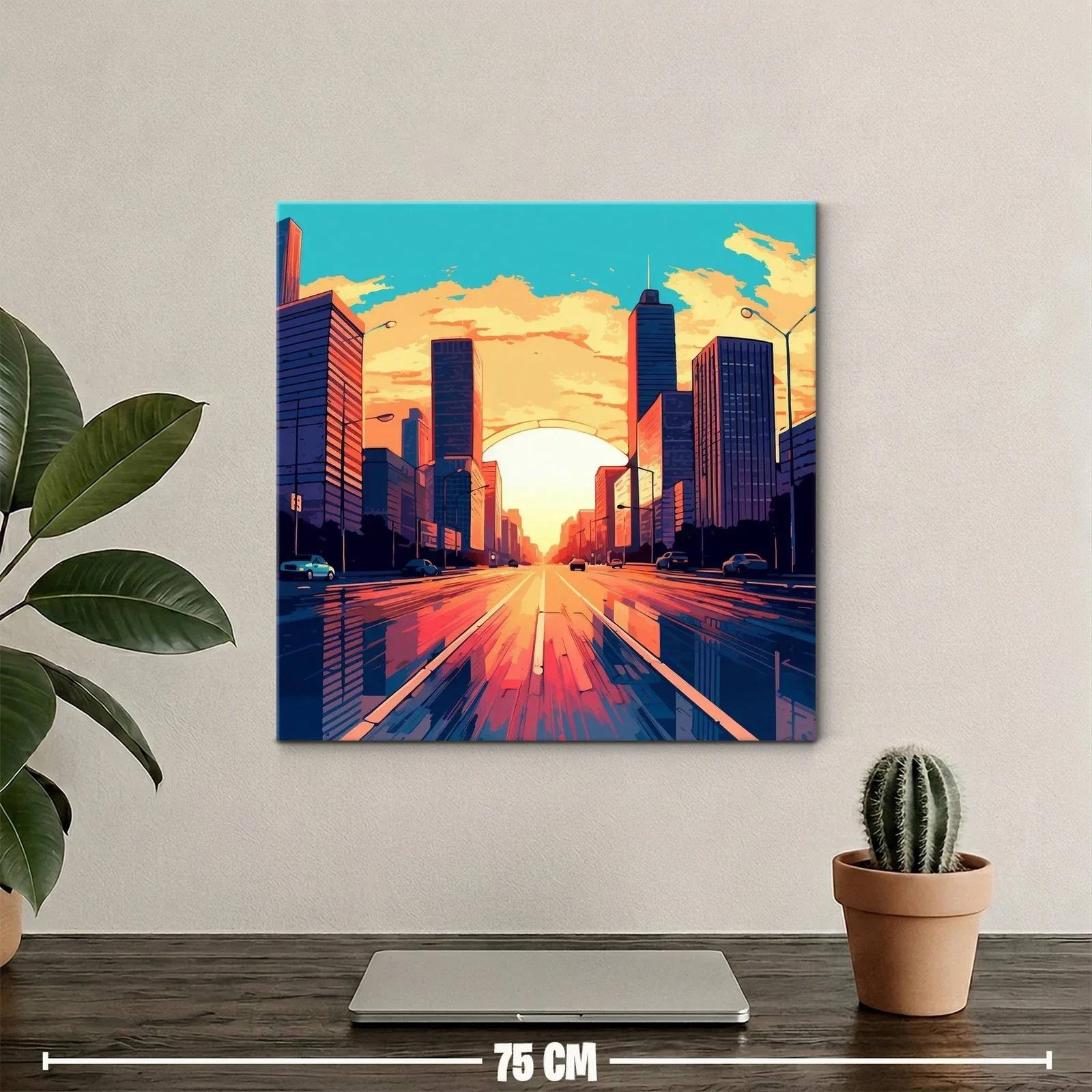 Atardecer urbano con reflejos vibrantes en la ciudad — miniatura 2