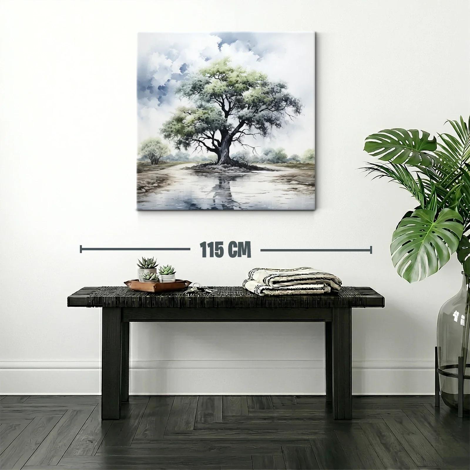 Árbol solitario con reflejo en aguas tranquilas — miniatura 2