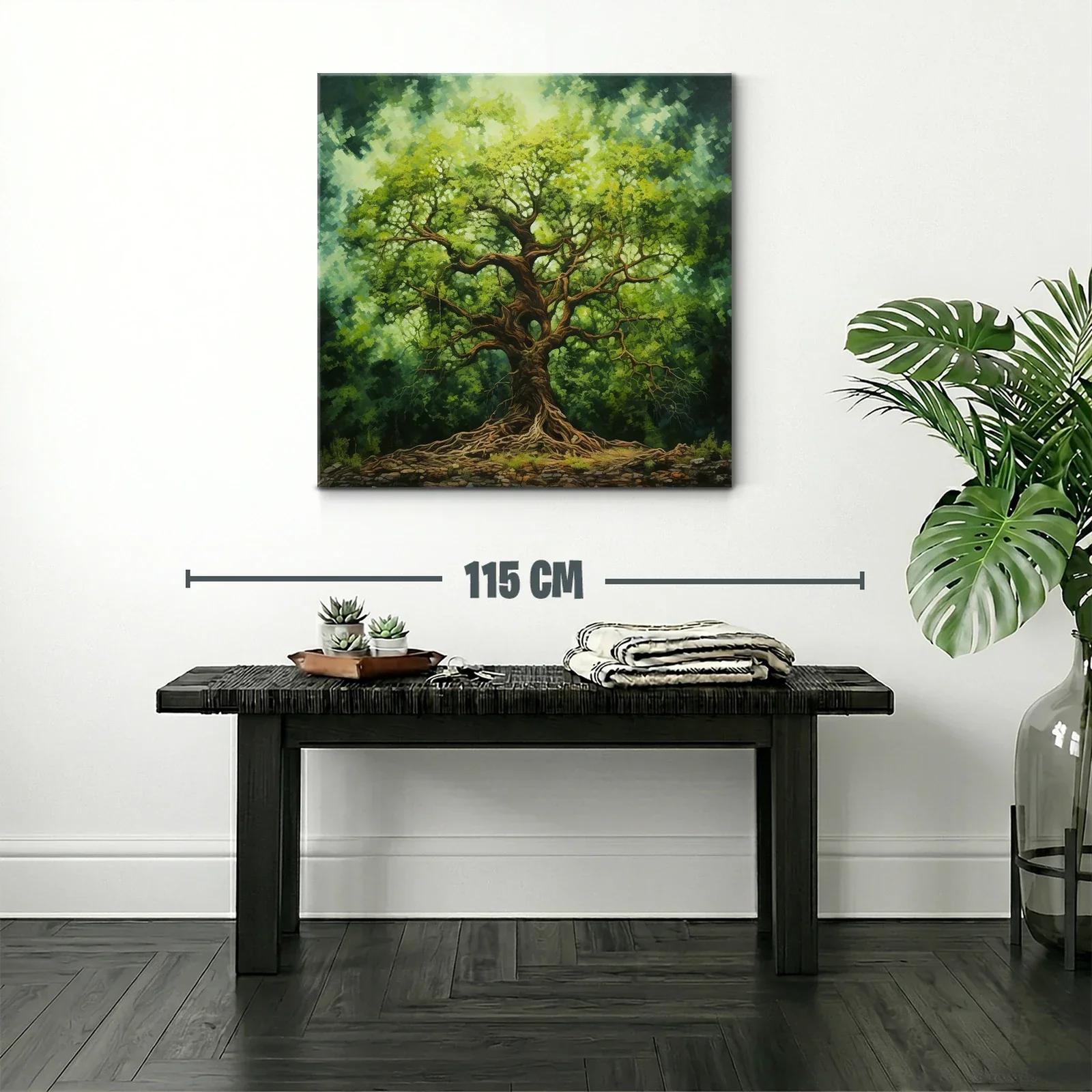 Majestuoso árbol con raíces y follaje frondoso verde — miniatura 2