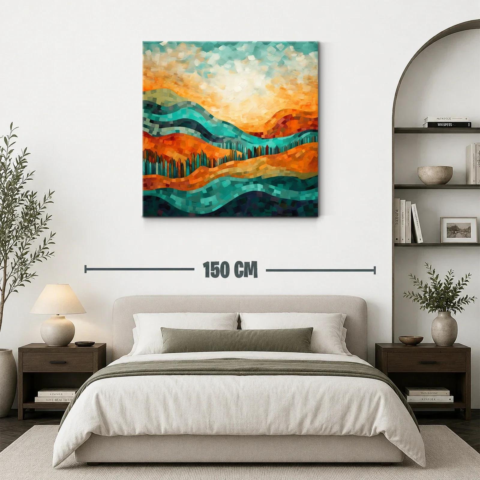 Paisaje abstracto con colinas vibrantes y cielo acogedor — miniatura 3