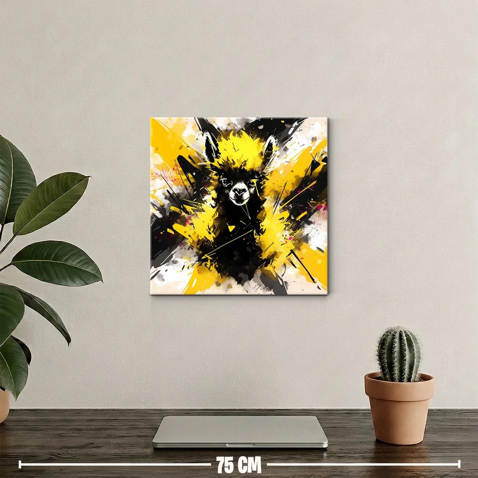 Llama Vibrante con Explosión de Amarillo y Negro — miniatura 2
