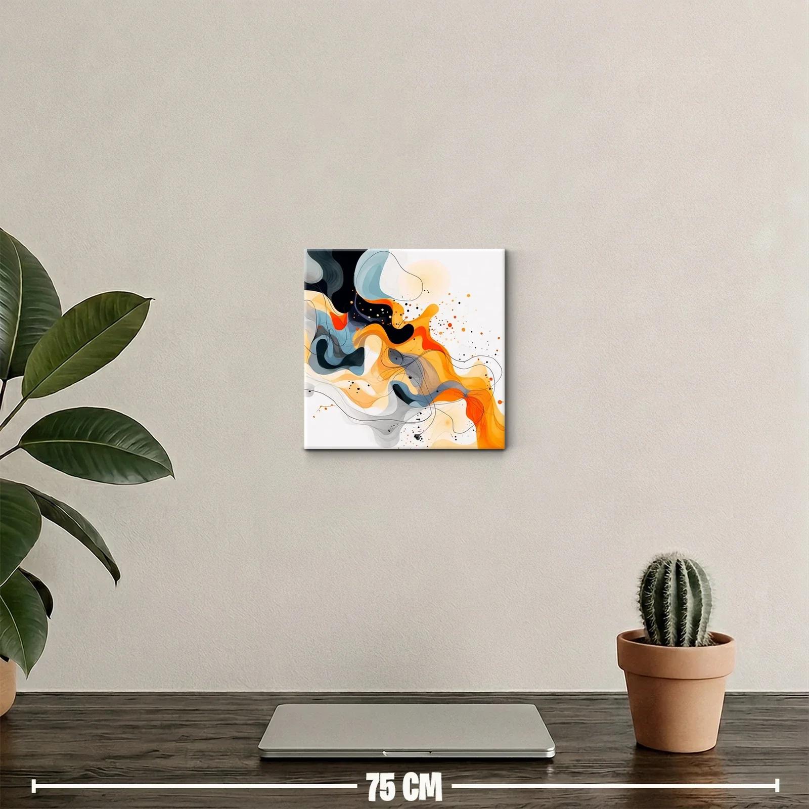 Cuadro abstracto con formas fluidas y colores vibrantes — miniatura 2