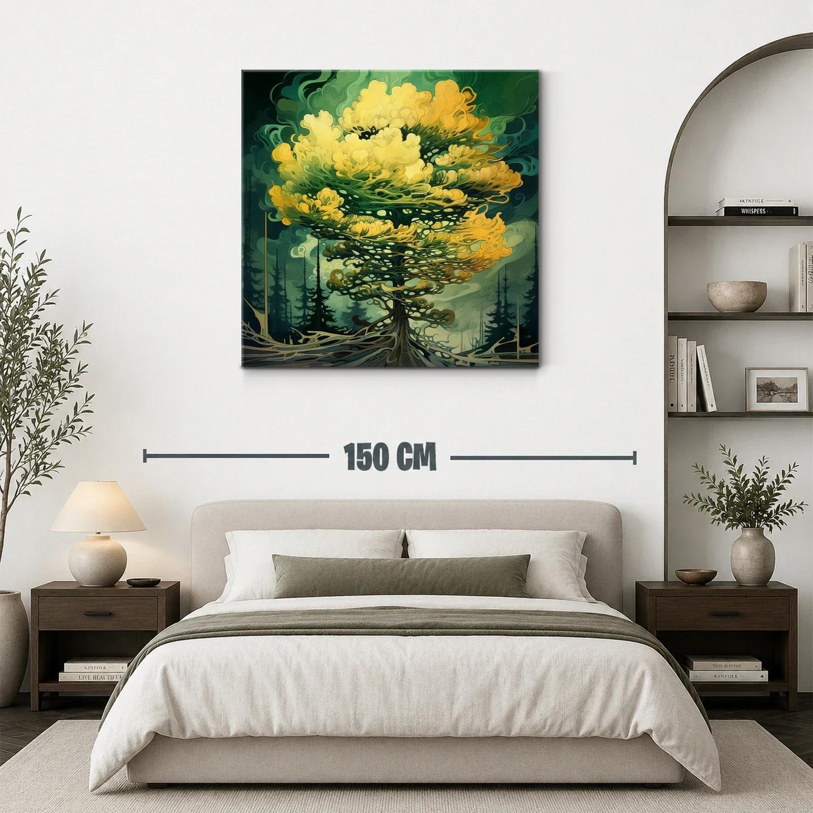 Árbol fantástico con tonos verdes y amarillos vibrantes — miniatura 3