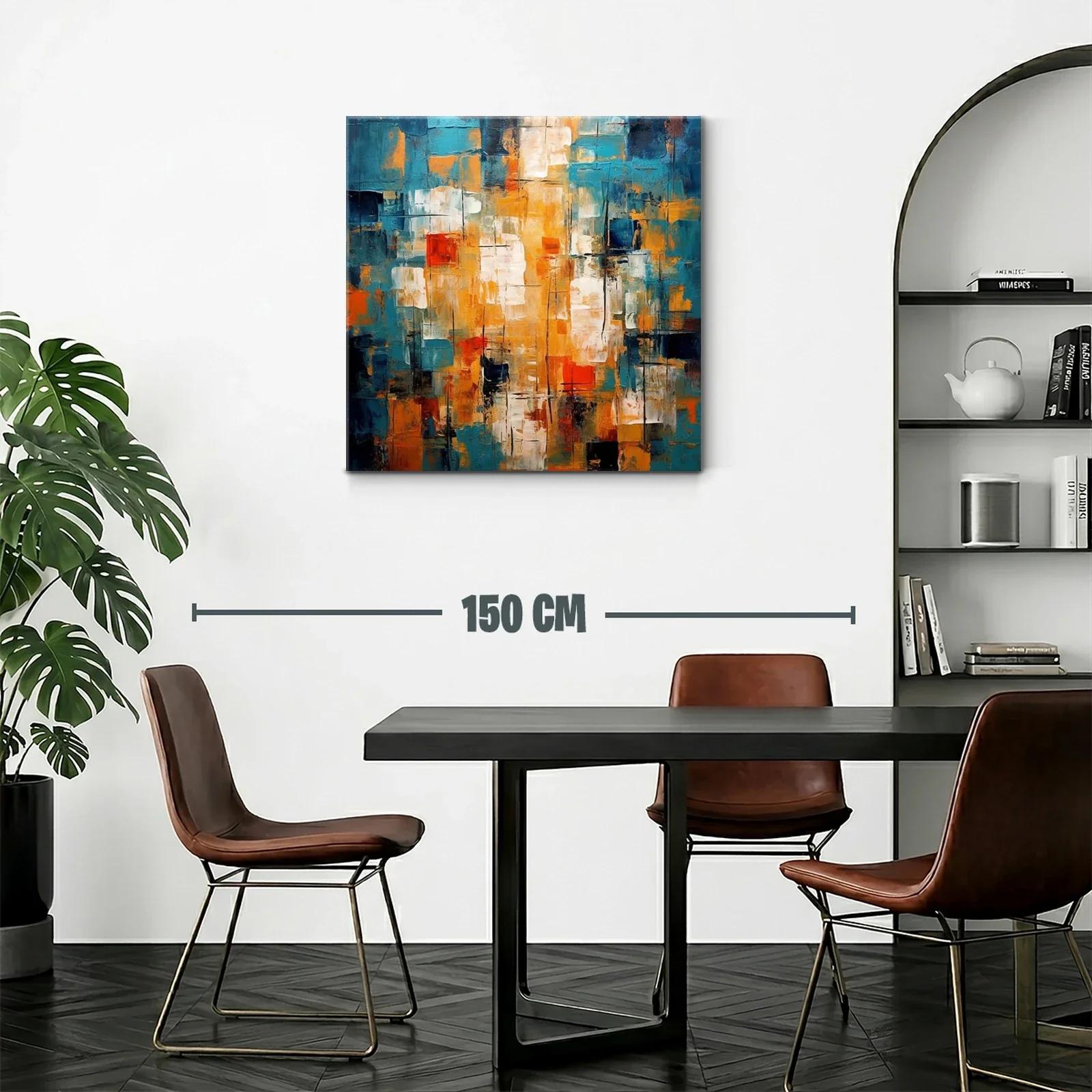 Cuadro abstracto con juego de luces y contrastes cálidos — miniatura 2