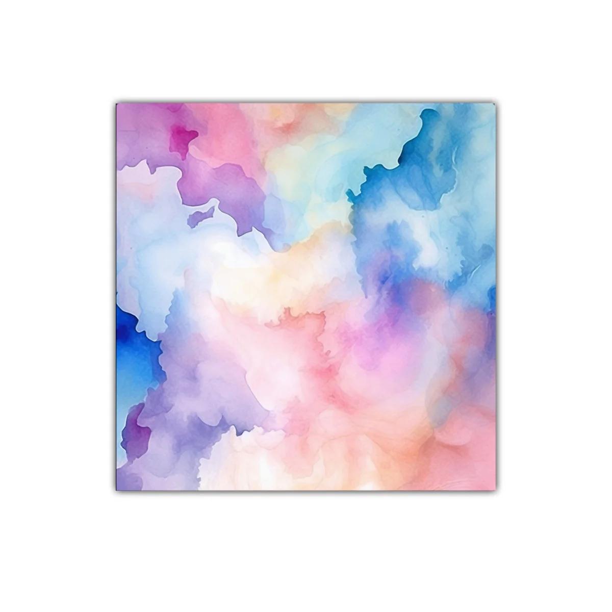Cuadro decorativo con abstracción en tonos suaves y vibrantes