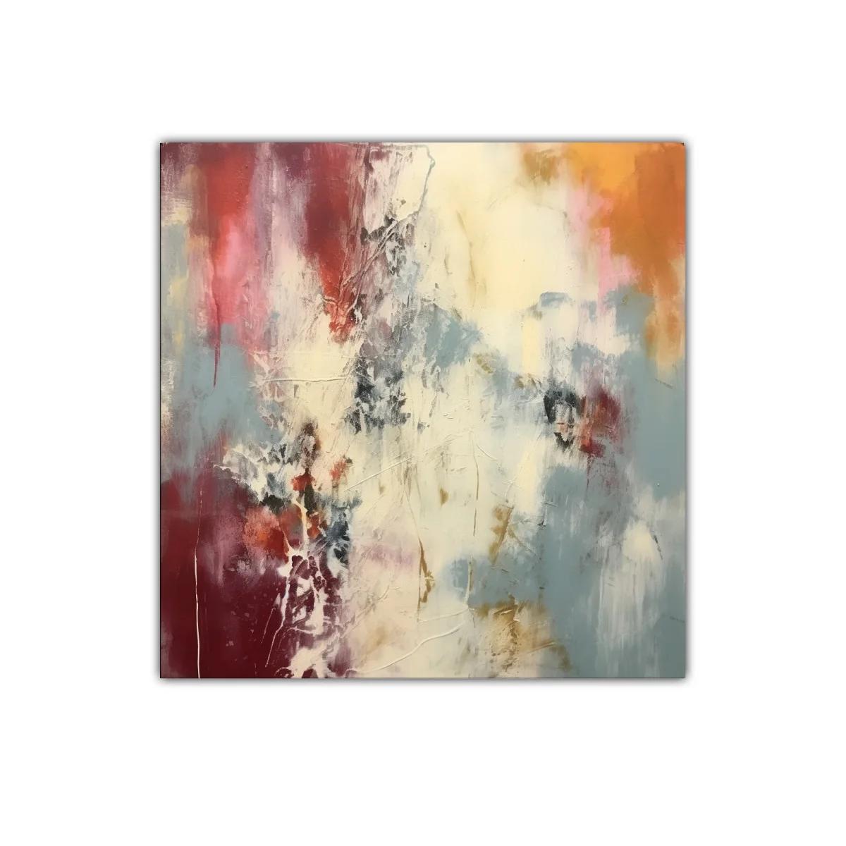 Cuadro abstracto con tonos cálidos y fríos en armonía — imagen principal