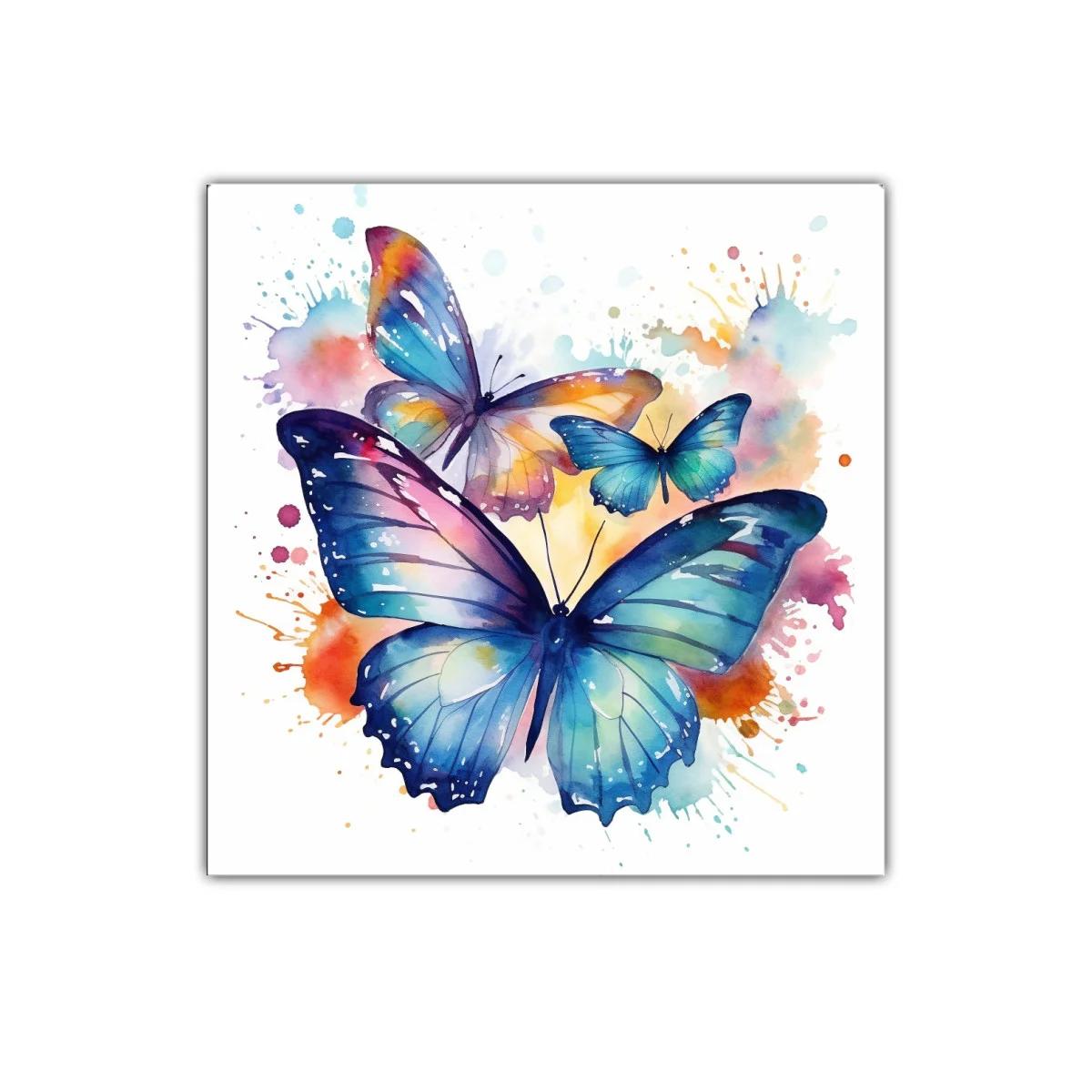 Cuadro decorativo mariposas en acuarela multicolor — imagen principal
