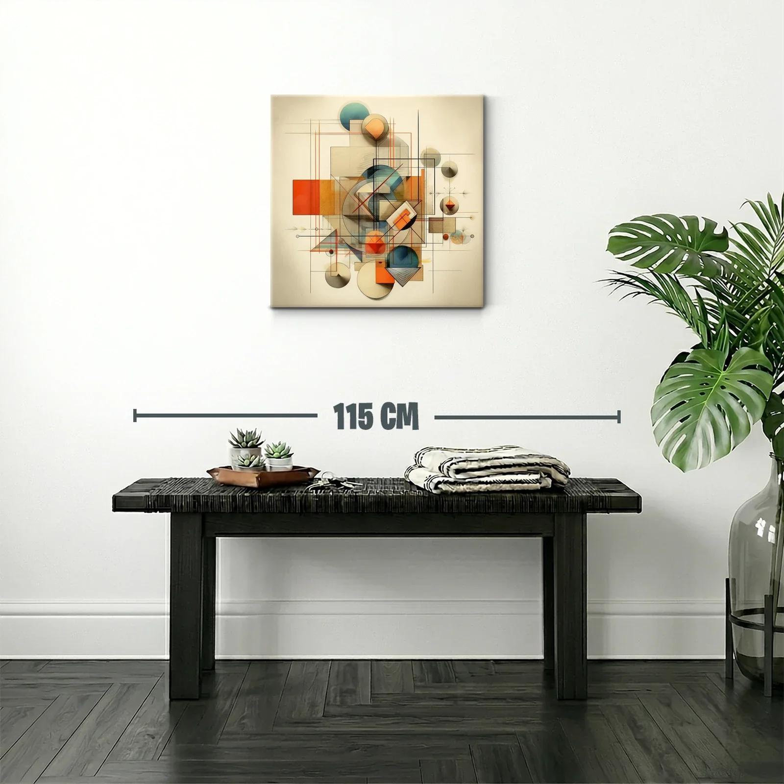 Composición geométrica moderna con tonos cálidos y fríos — miniatura 2
