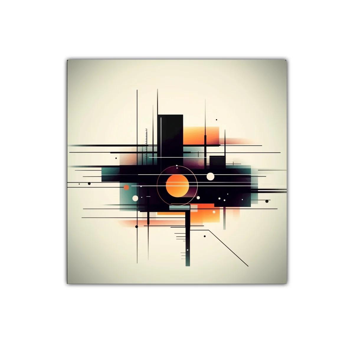 Composición abstracta con líneas y formas geométricas coloridas — imagen principal