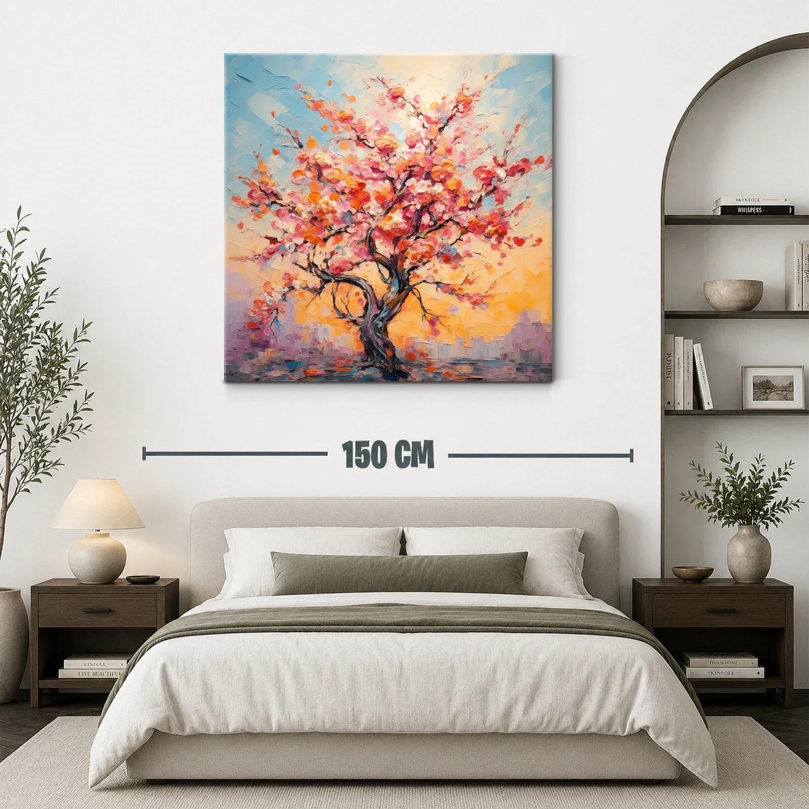 Árbol en flor con vibrantes tonos rosas y naranjas — miniatura 3