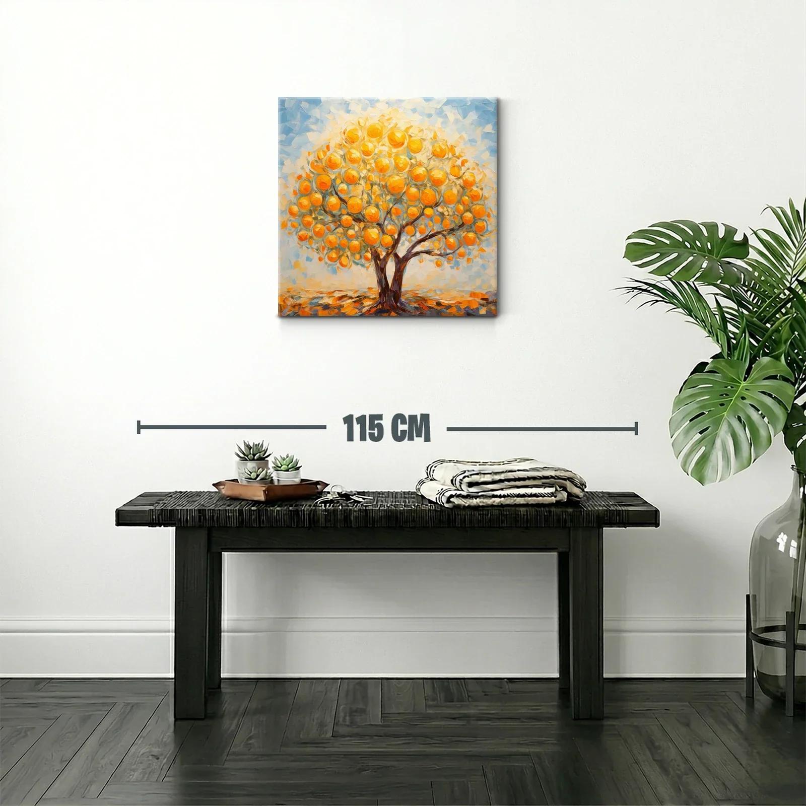 Árbol de naranjas iluminado en tonos cálidos y vibrantes — miniatura 2