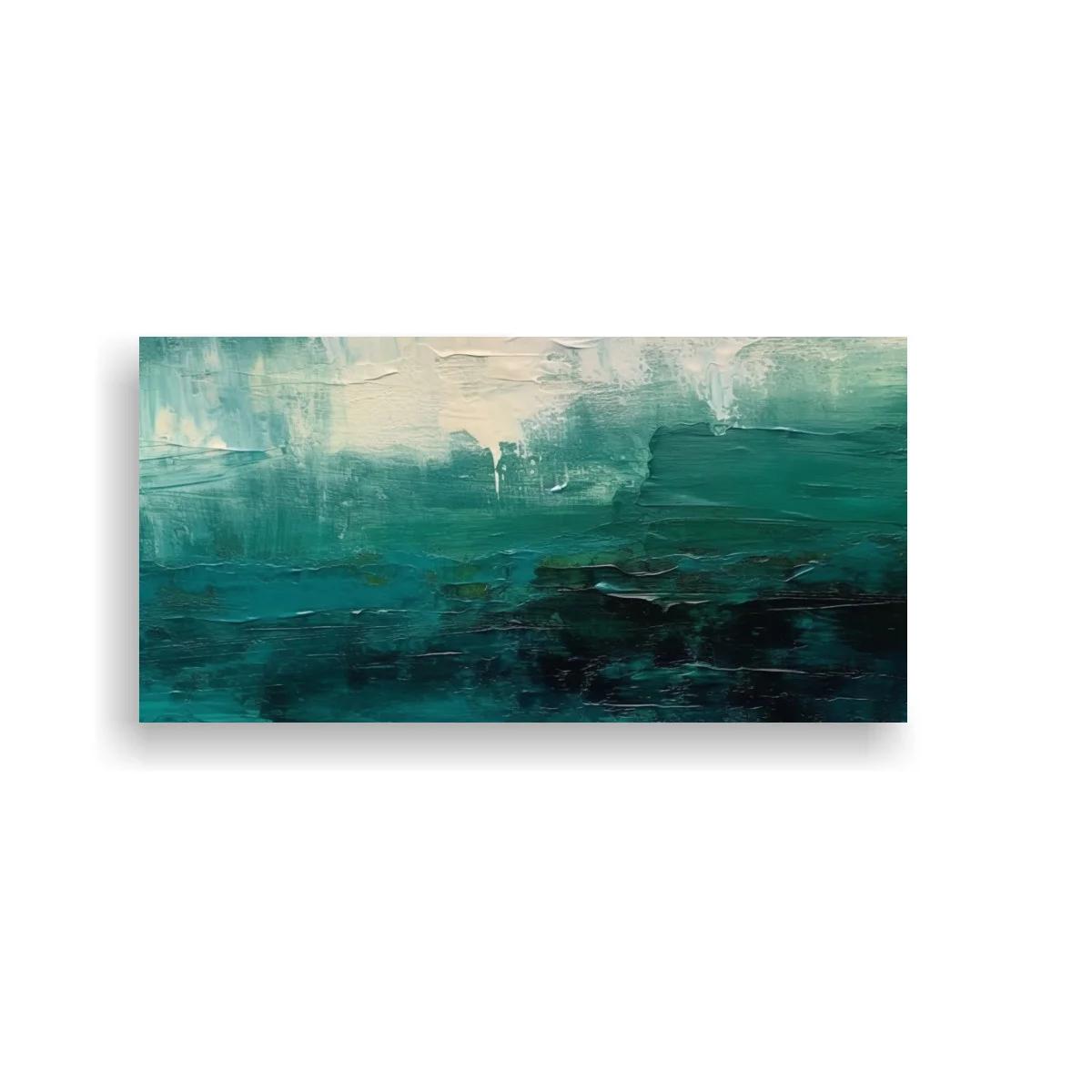 Cuadro paisaje marino abstracto con bandas horizontales