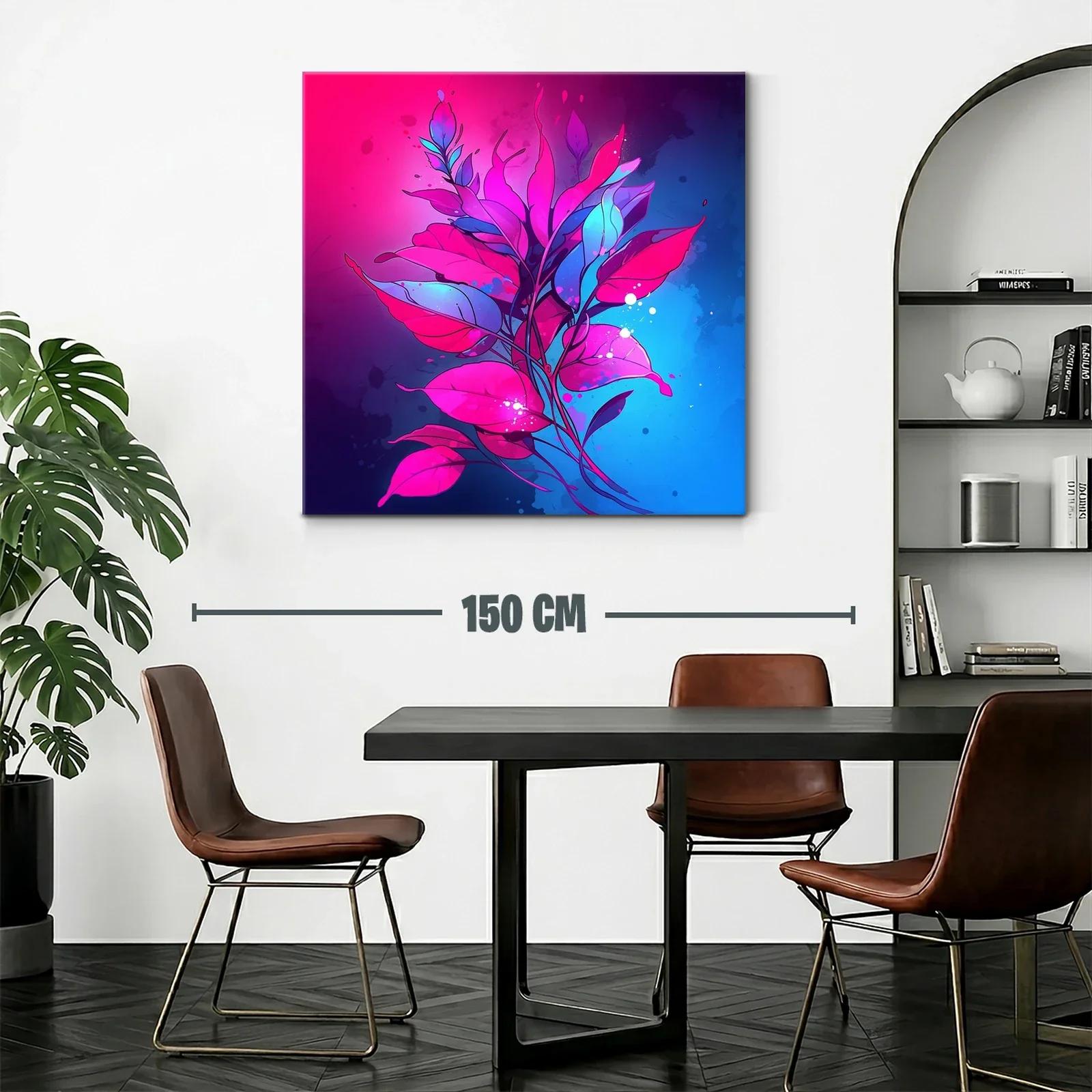 Composición vibrante de hojas en tonos fucsia y azul — miniatura 2