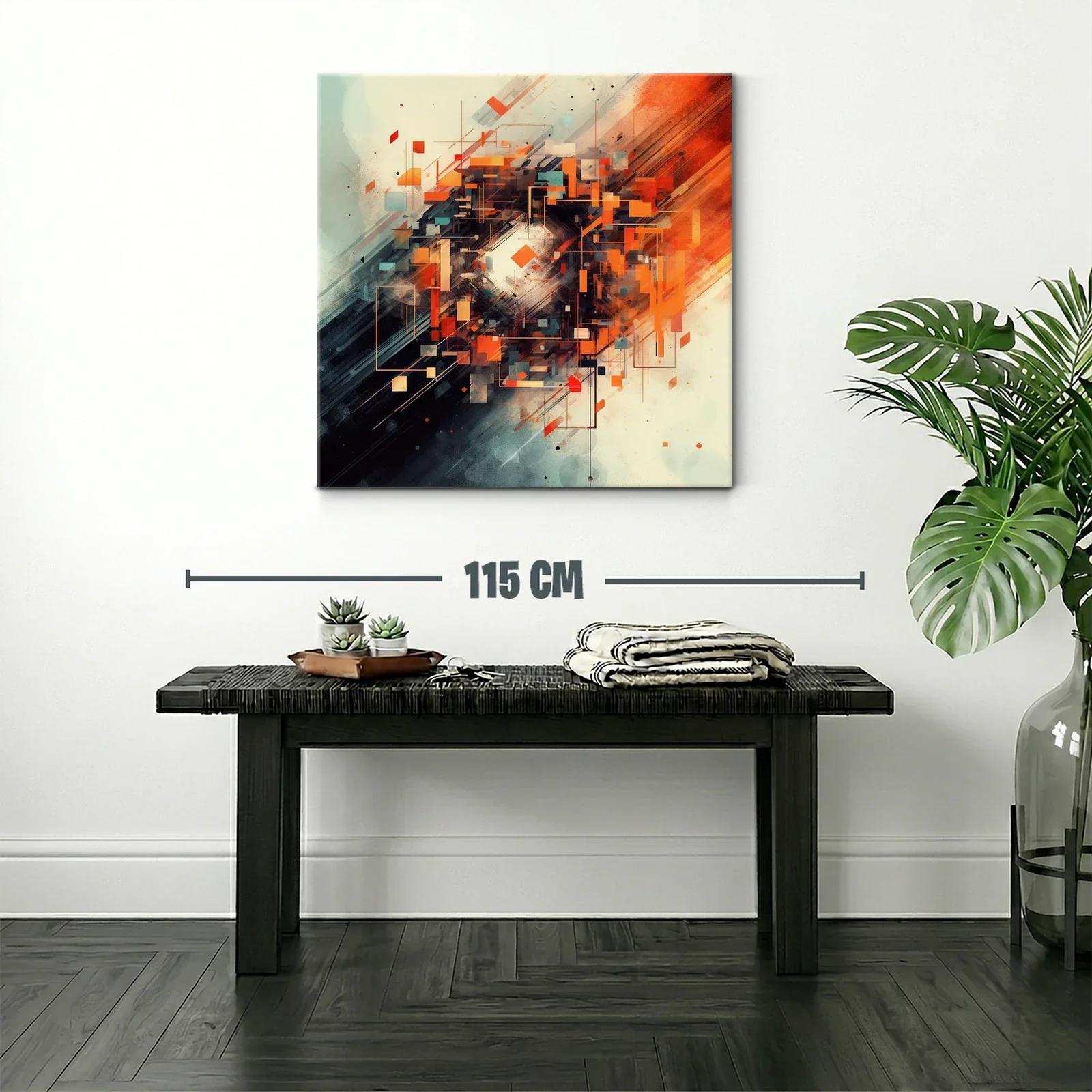 Composición abstracta geométrica en tonos cálidos y contrastes oscuros — miniatura 2