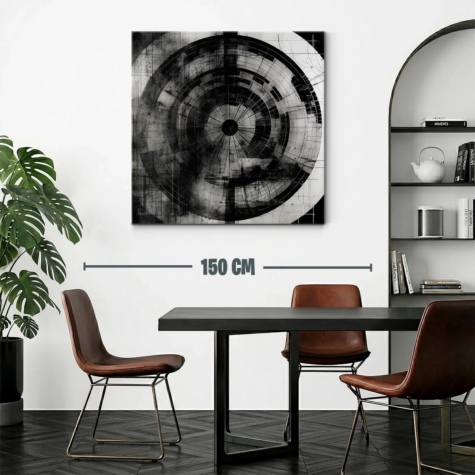 Diseño abstracto en círculos con tonos negros y grises — miniatura 2