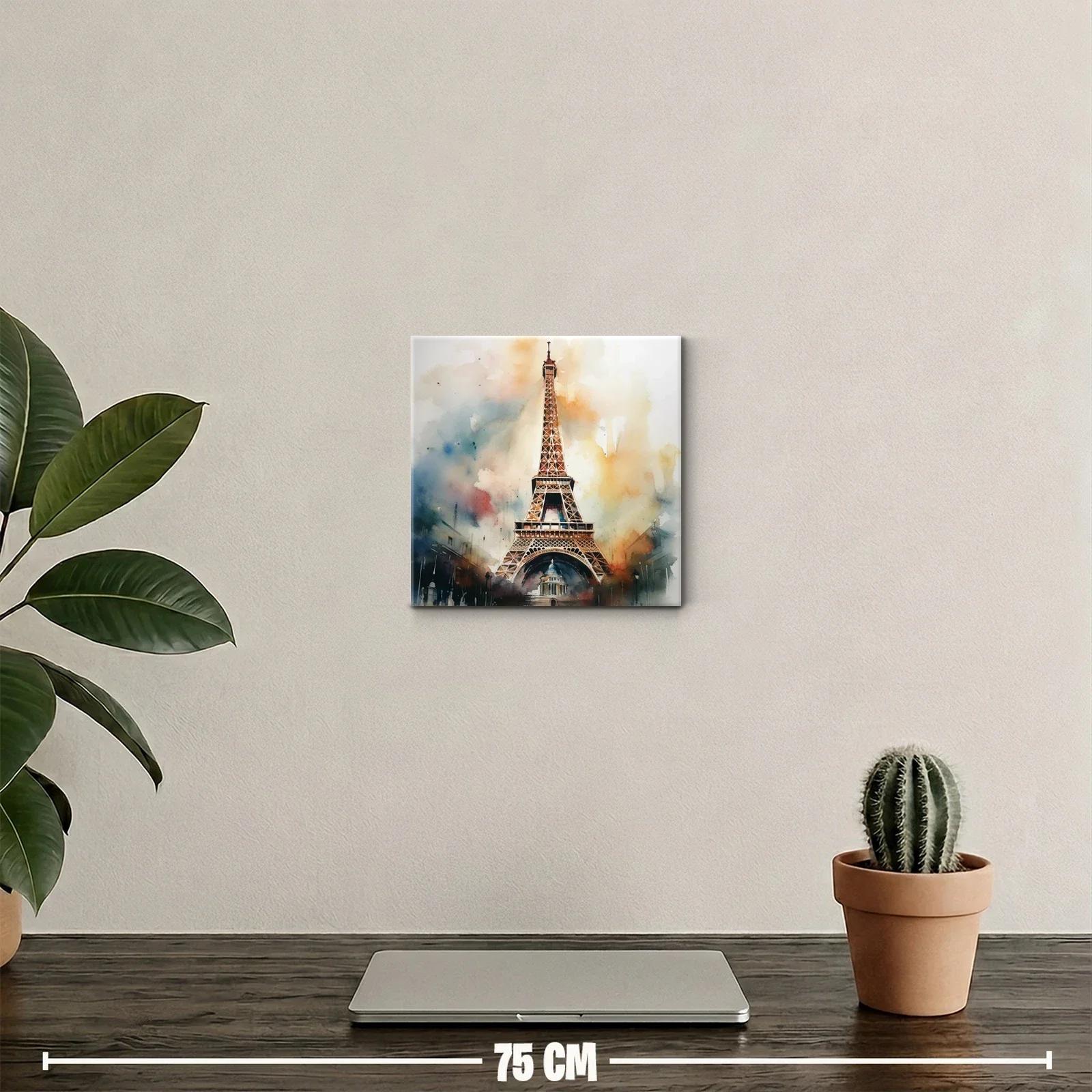 Cuadro Torre Eiffel con tonalidades cálidas y difusas — miniatura 2
