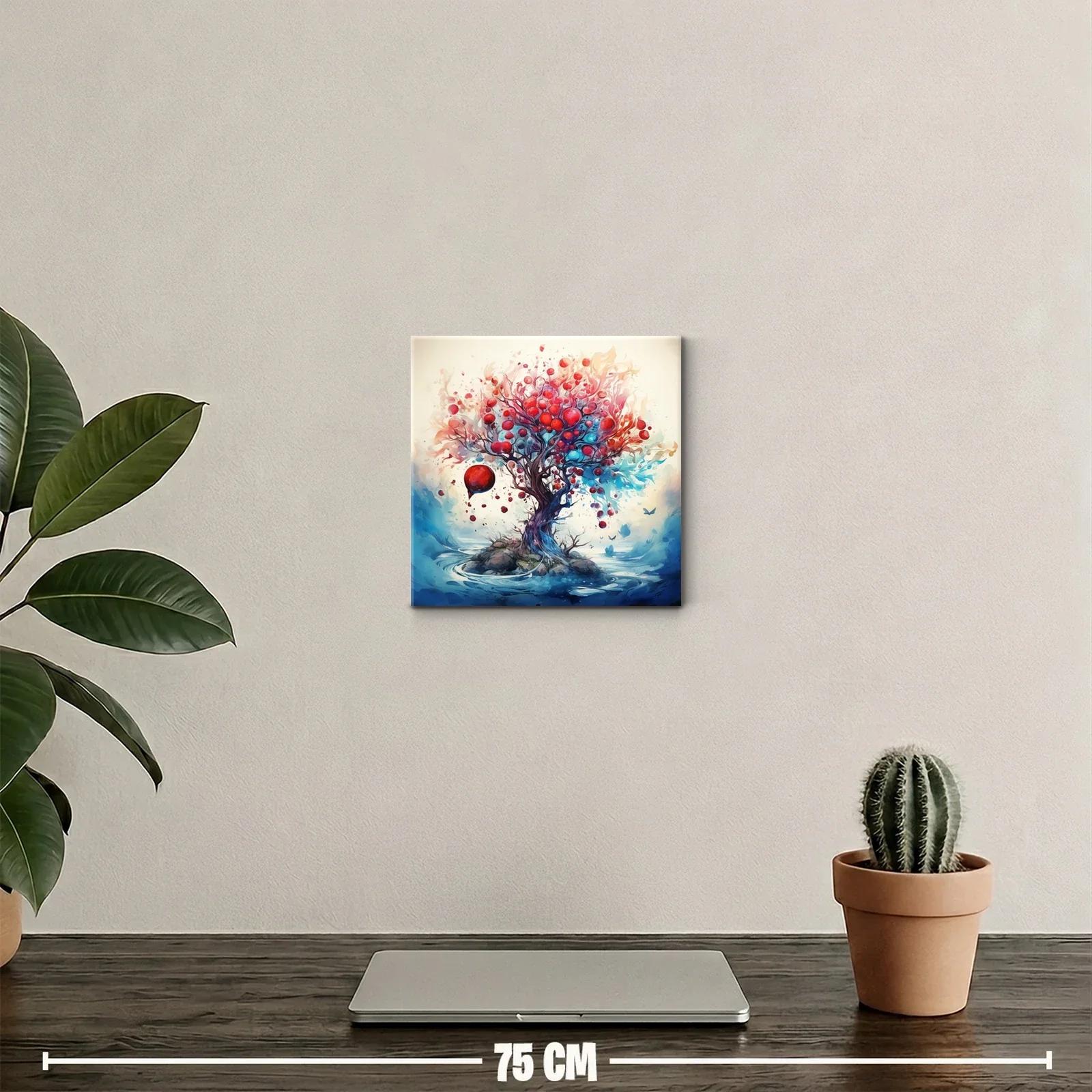 Árbol de frutos rojos con paisaje onírico y acuático — miniatura 2