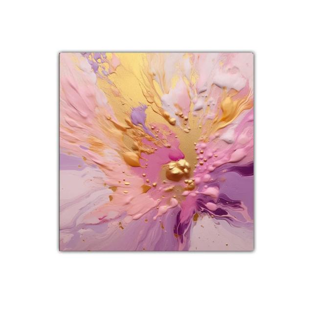 Explosión de color en tonos rosa y dorado vibrante