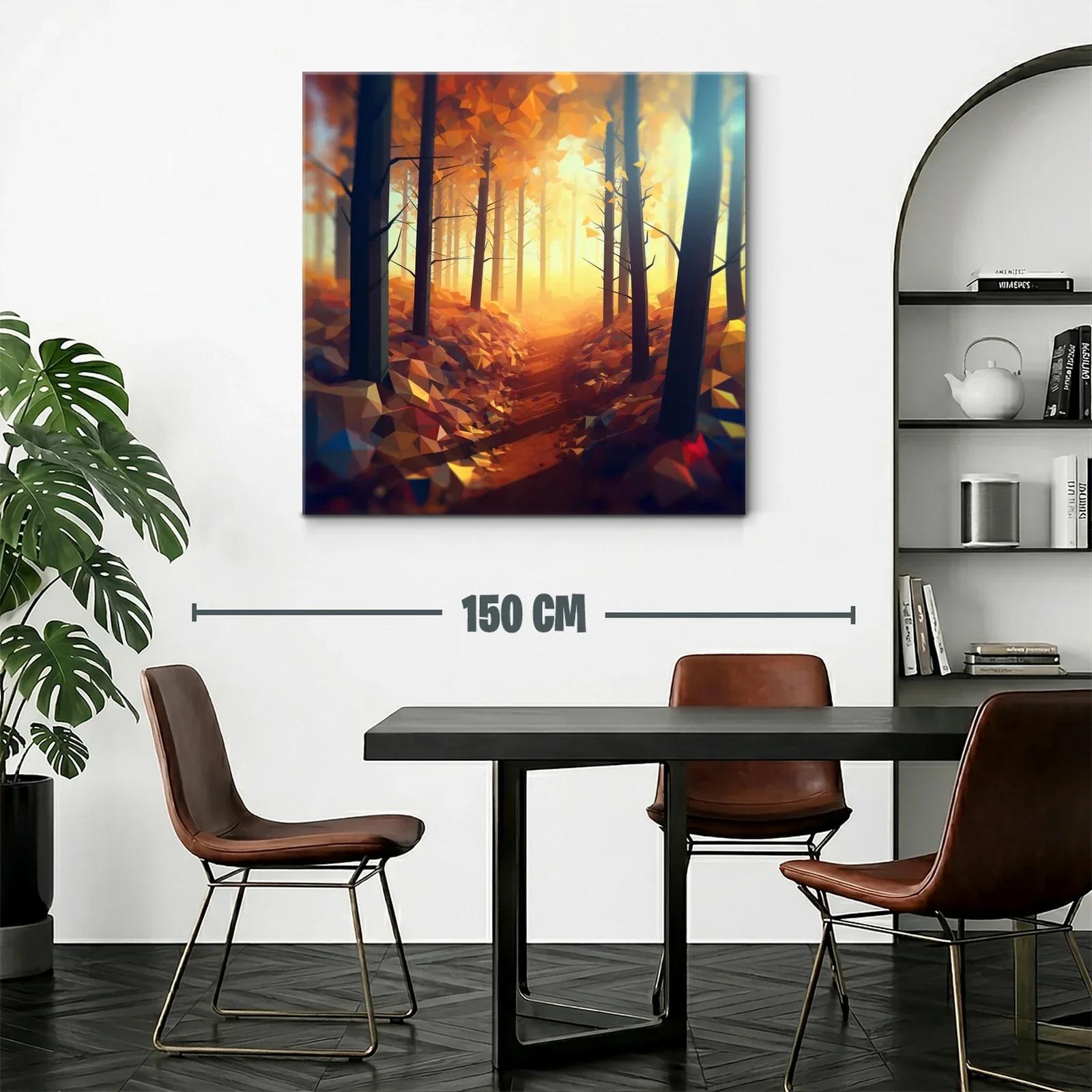Camino dorado entre árboles en bosque otoñal — miniatura 2