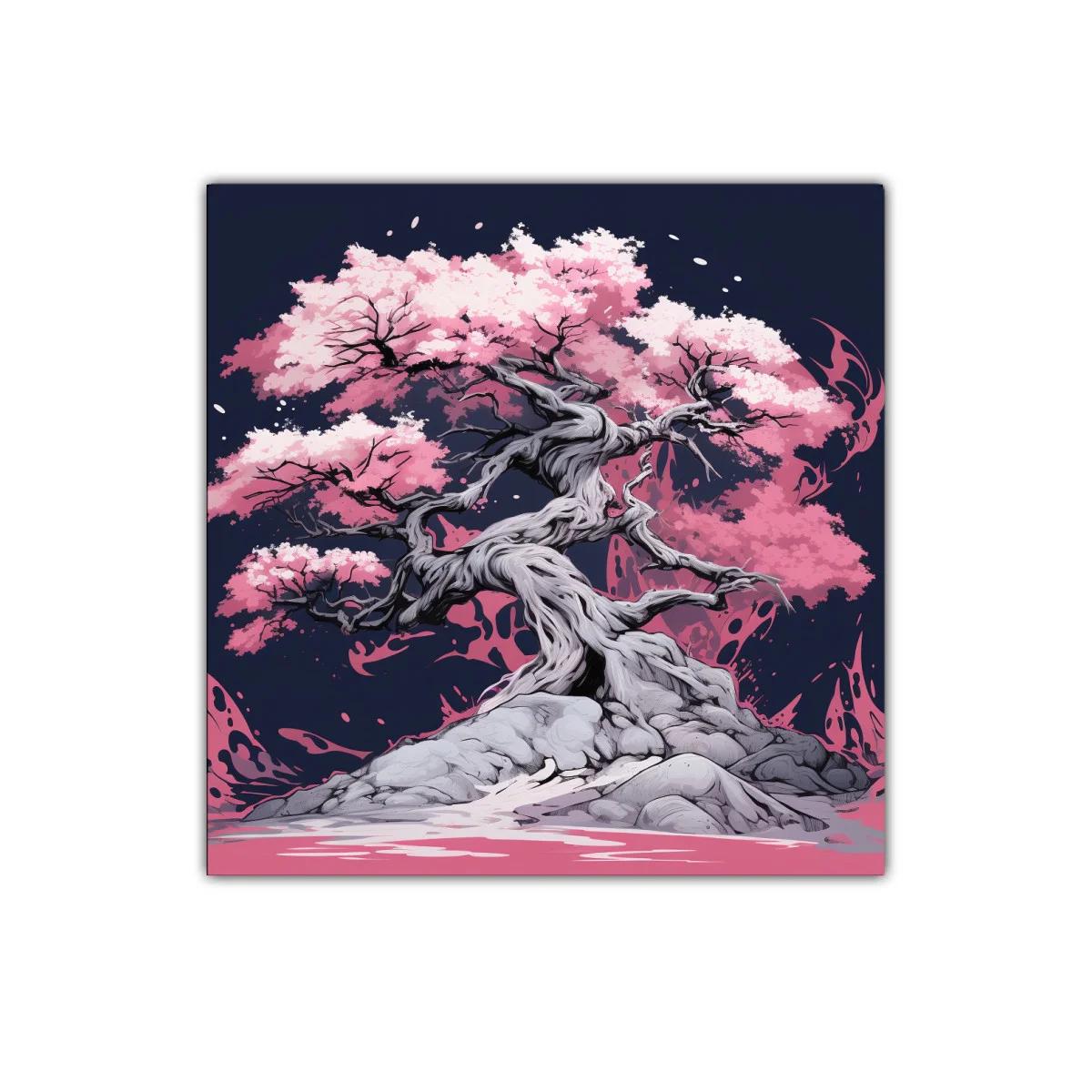 Árbol de Cerezo en Flor con Raíces Fuertes y Detalladas — imagen principal